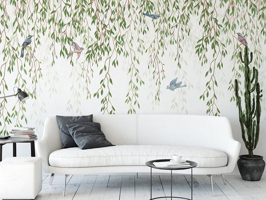 Refreshing Your Space with Trendy Leaves Wallpaper Mural