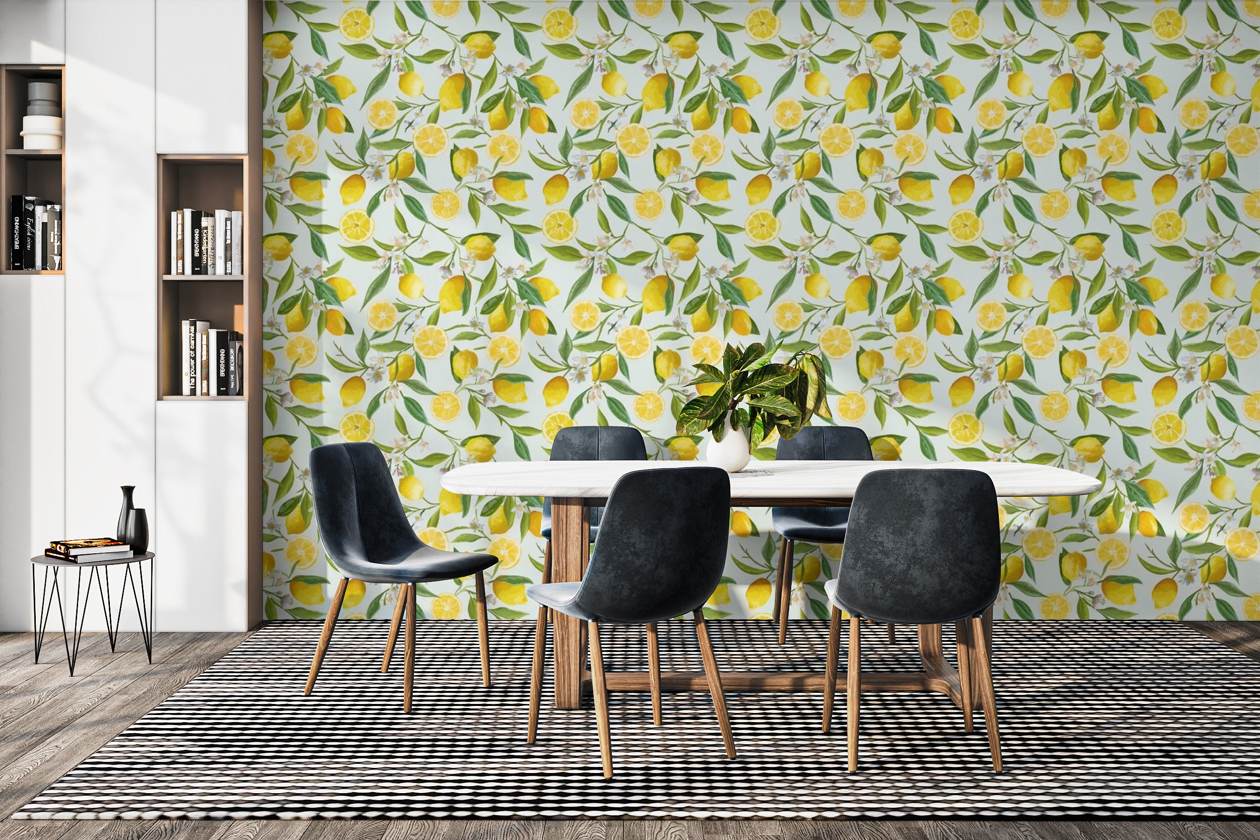 Lemon Design Wallpaper Mural for bright rooms
