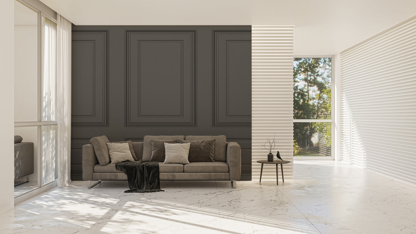 Classic Black Wooden Panel Wallpaper Mural