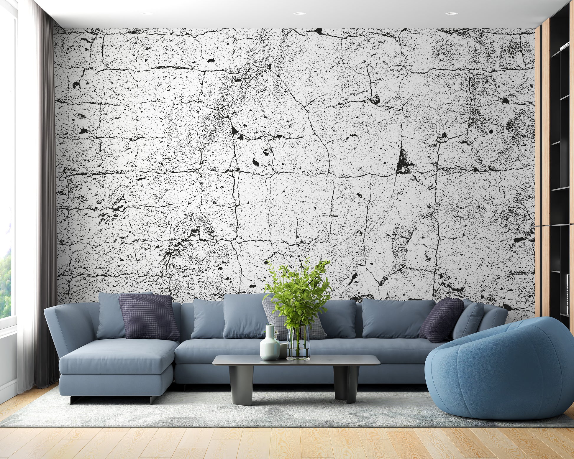 Rustic textured concrete mural for bold designs