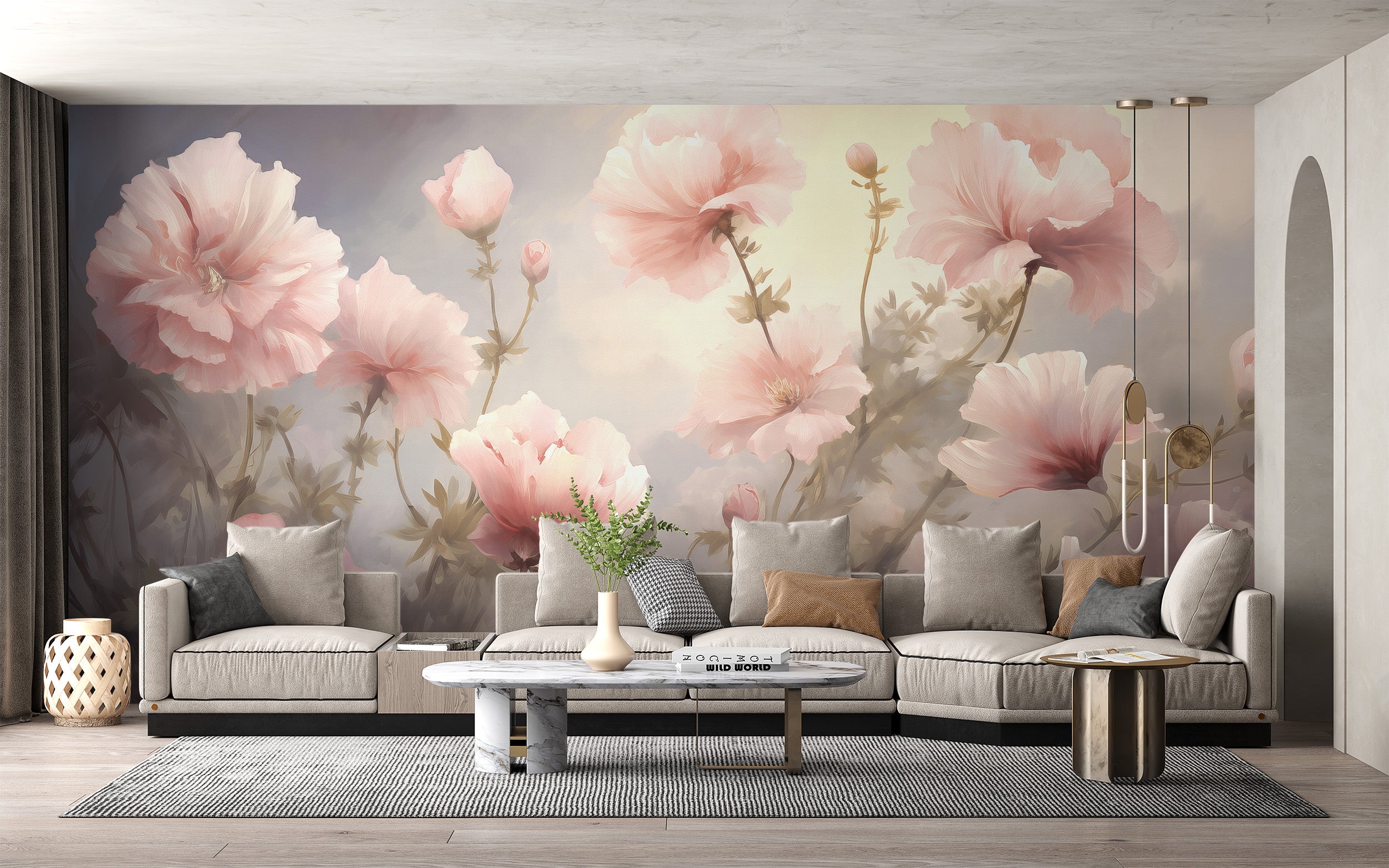 Godetia Pink Flower Wallpaper Mural - Giffywalls