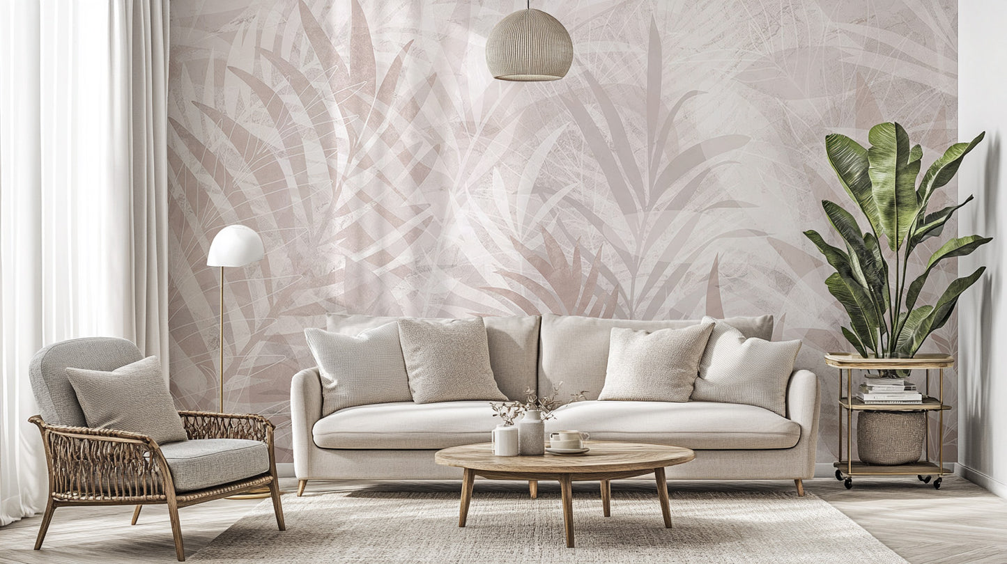 Scandinavian Leaf Elegance Mural