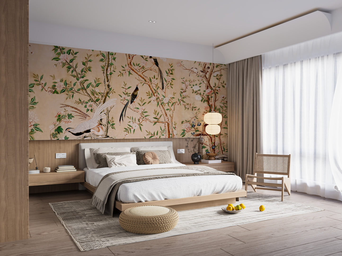 Sepia Chinoiserie Chinese Wallpaper Murals