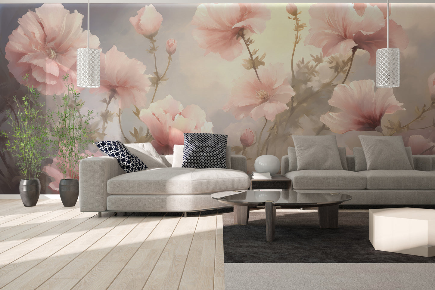 Godetia Pink Flower Wallpaper Mural - Giffywalls