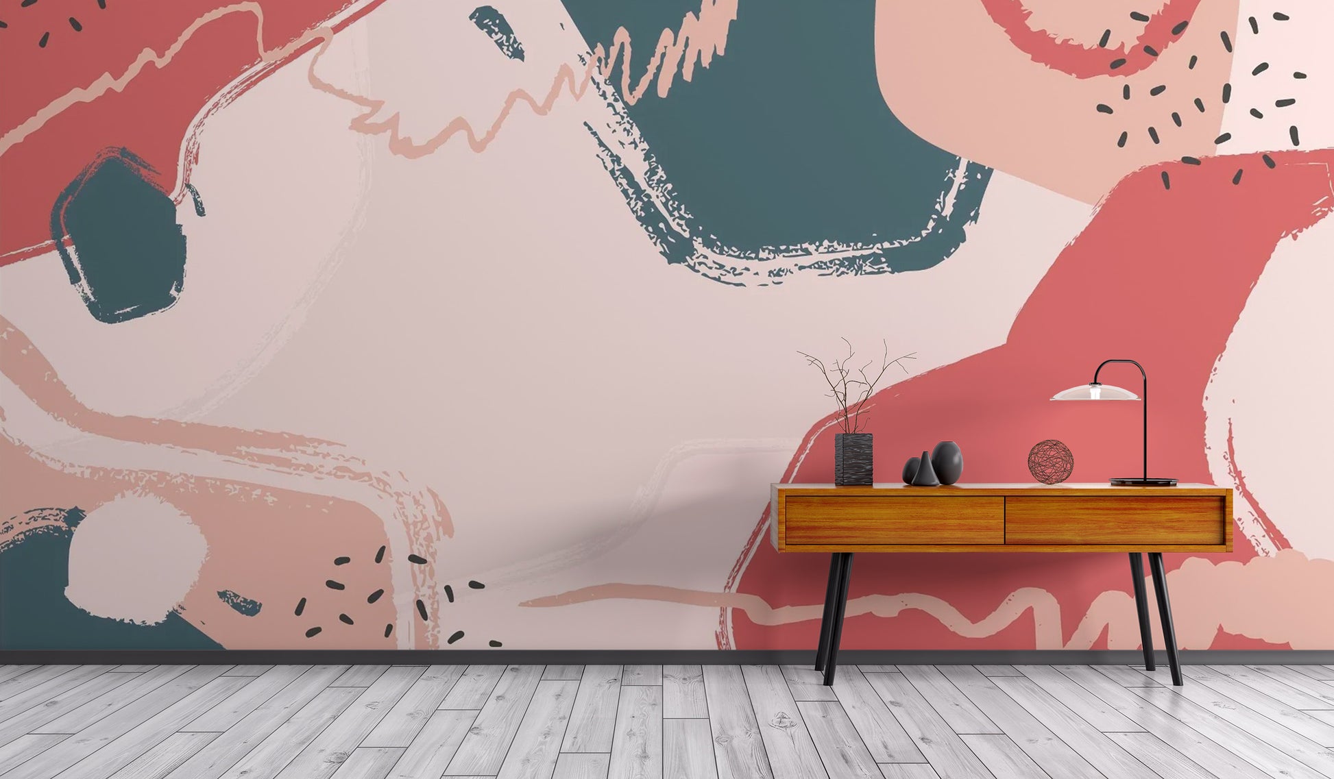 Reusable Color Stroke Wallpaper Mural for Interiors