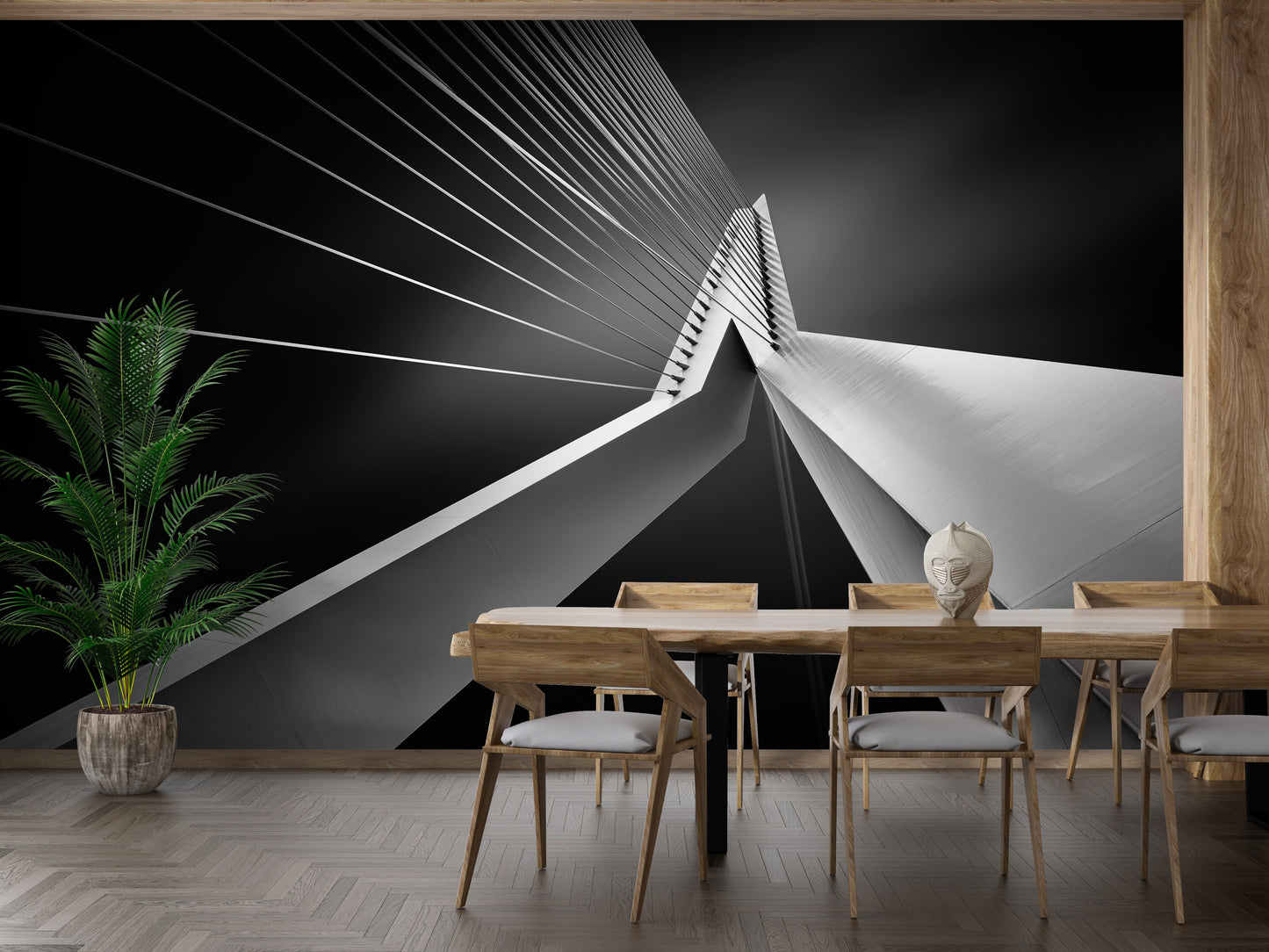 Erasmus Bridge Abstract Architectural Wall Mural