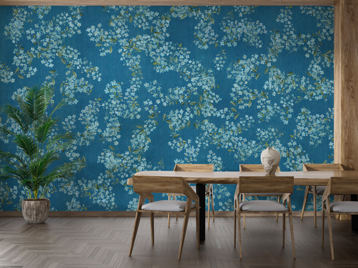 Blue Floral Peel and Stick Wallpaper