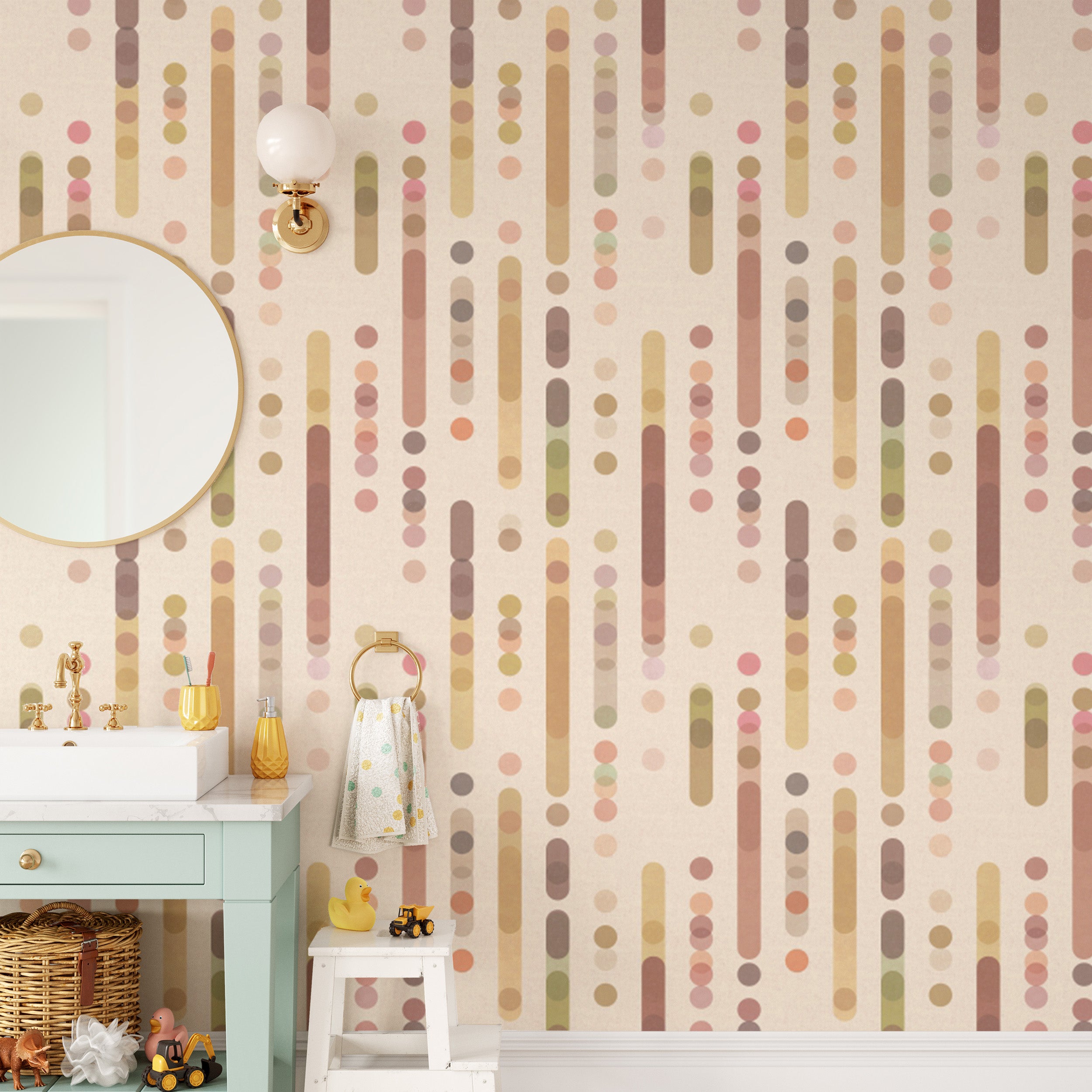 Modern cozy wallpaper with eye-catching geometric details