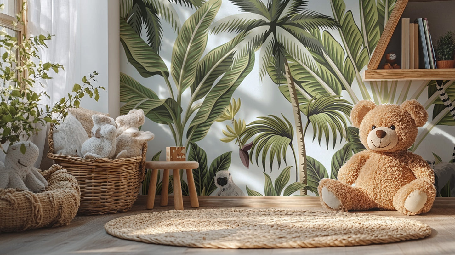 Tropical Plants & Animals Wallpaper Mural