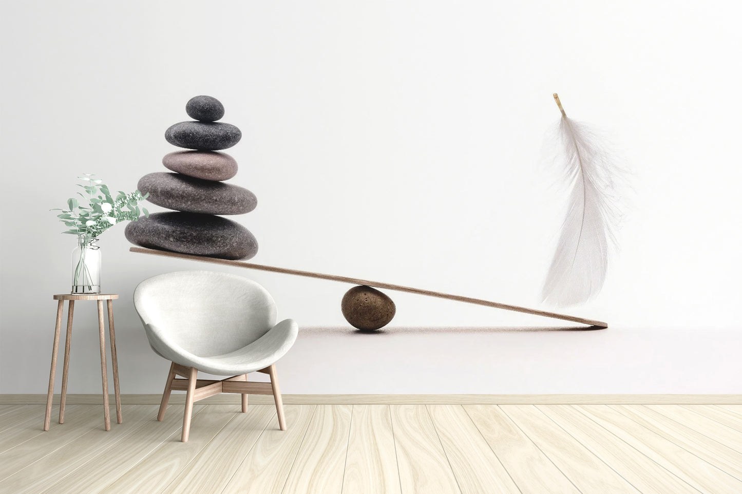 Spa Stones Plume Wallpaper Mural