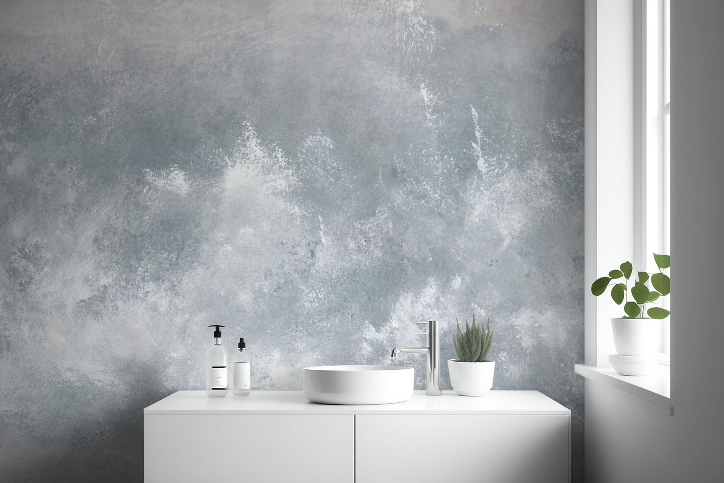 Modern Arctic Ice Textured Abstract Wallpaper for Interiors
