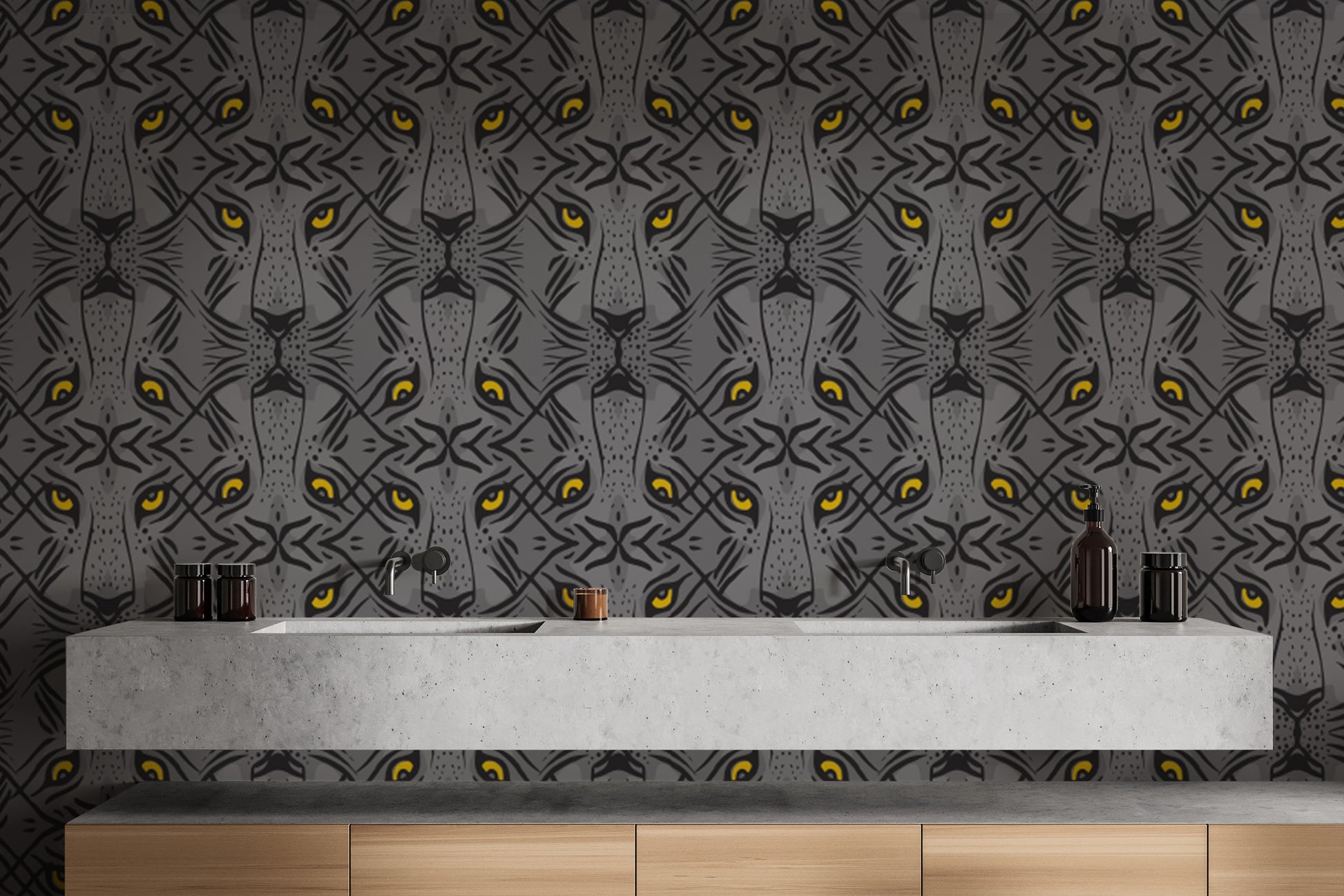 Stylish tiger wallpaper with a hypnotic touch