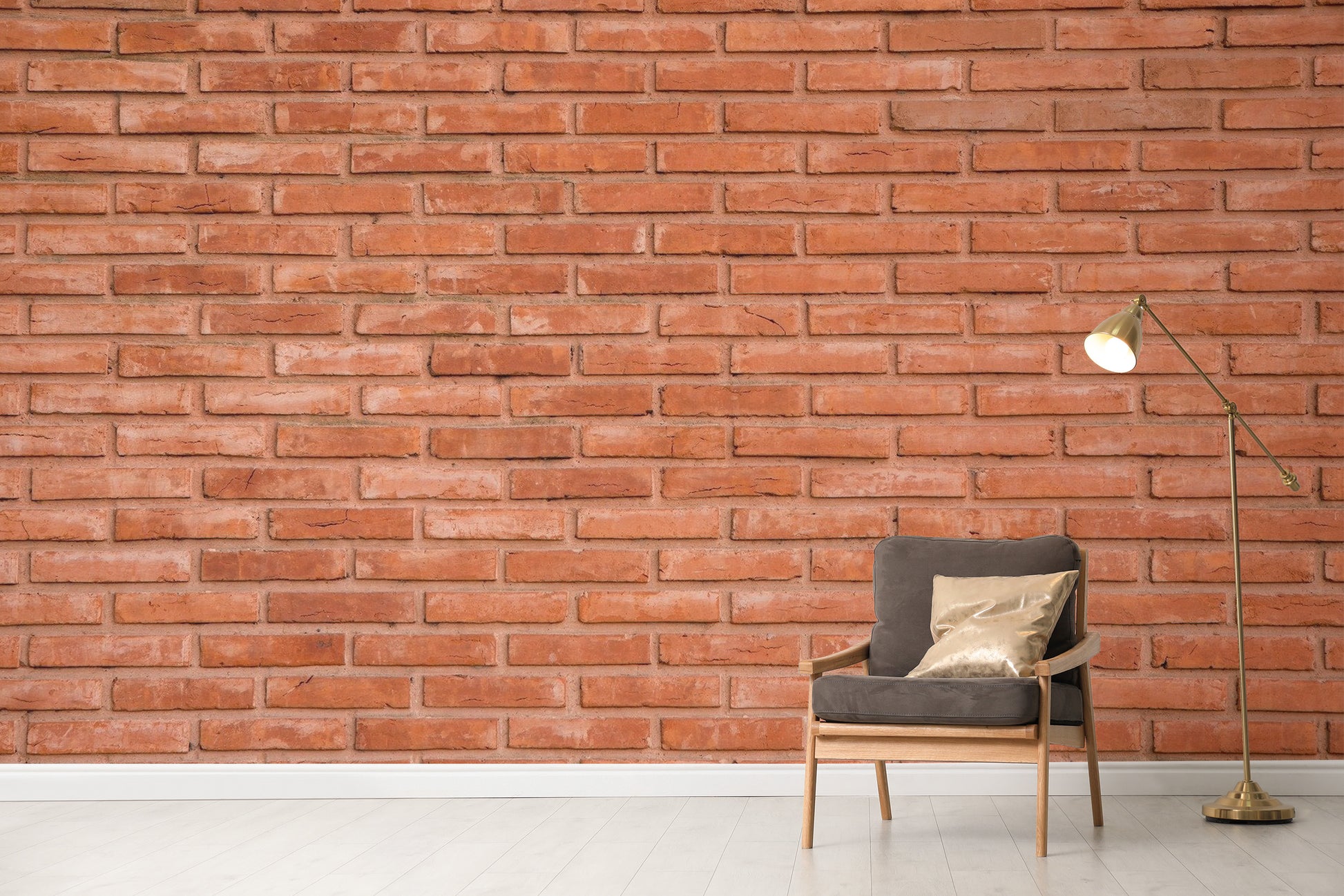 Industrial-style red brick wallpaper mural
