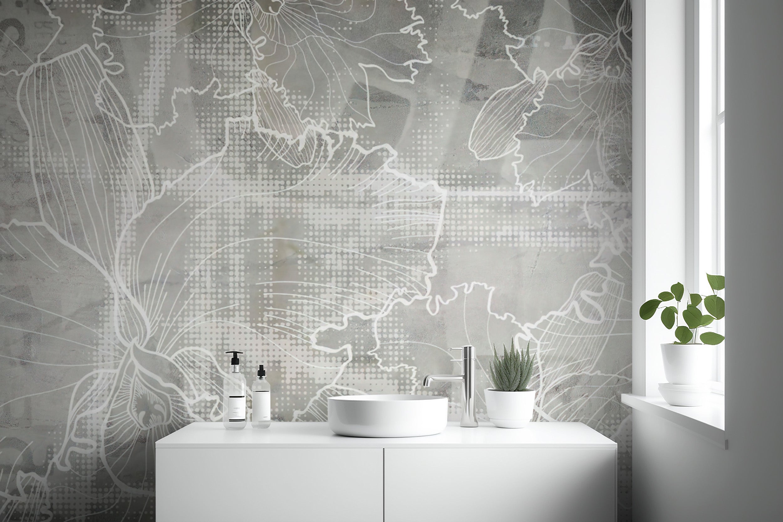 Luxury textured floral mural for stylish home interiors
