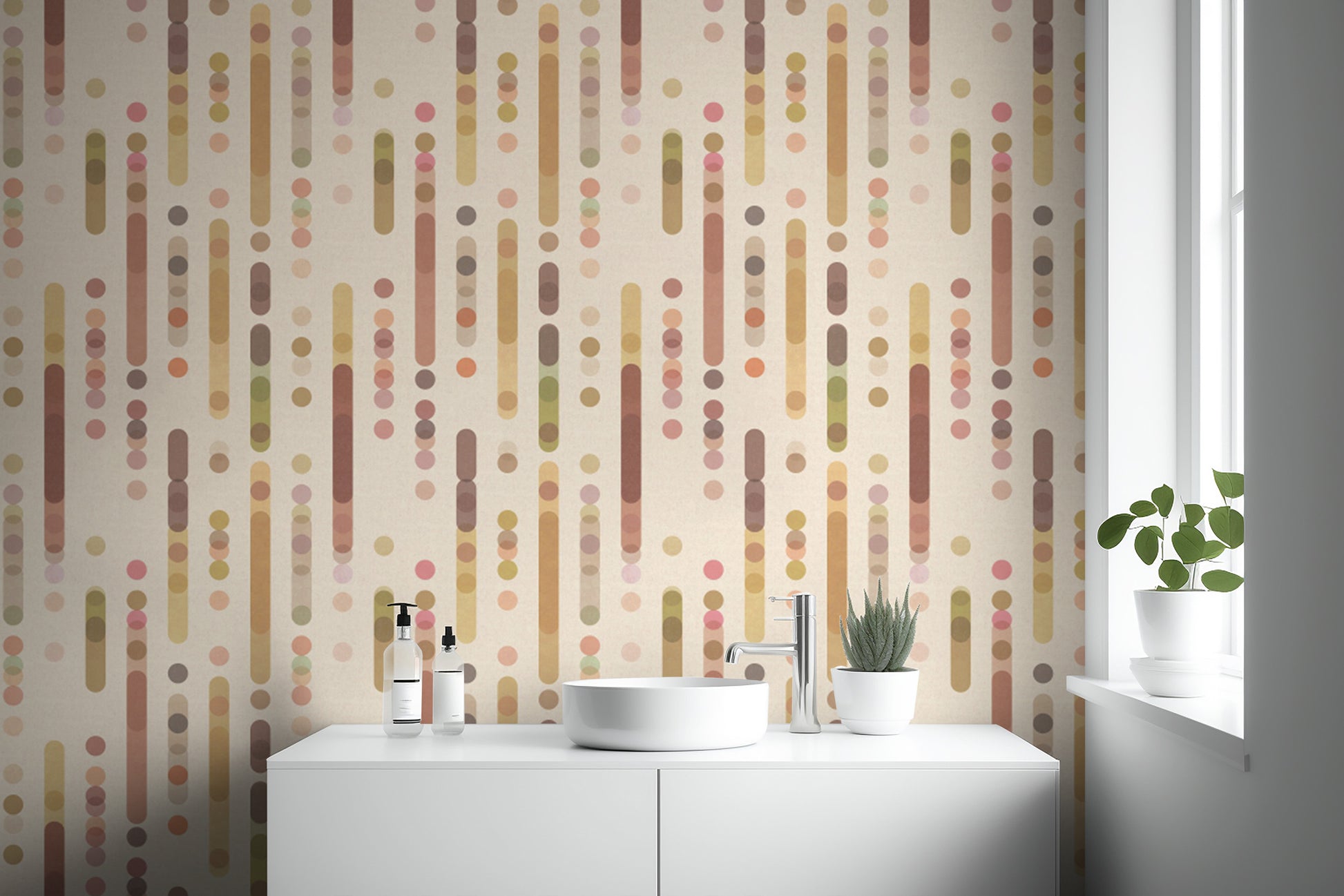 Stylish and warm geometric wallpaper for unique home decor