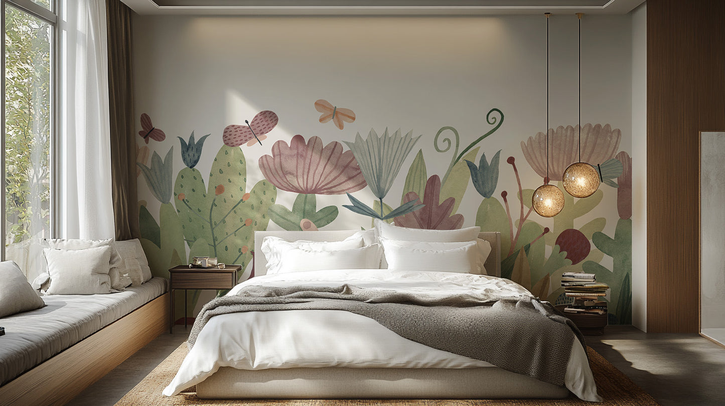 Watercolour Wildflower Wall Mural