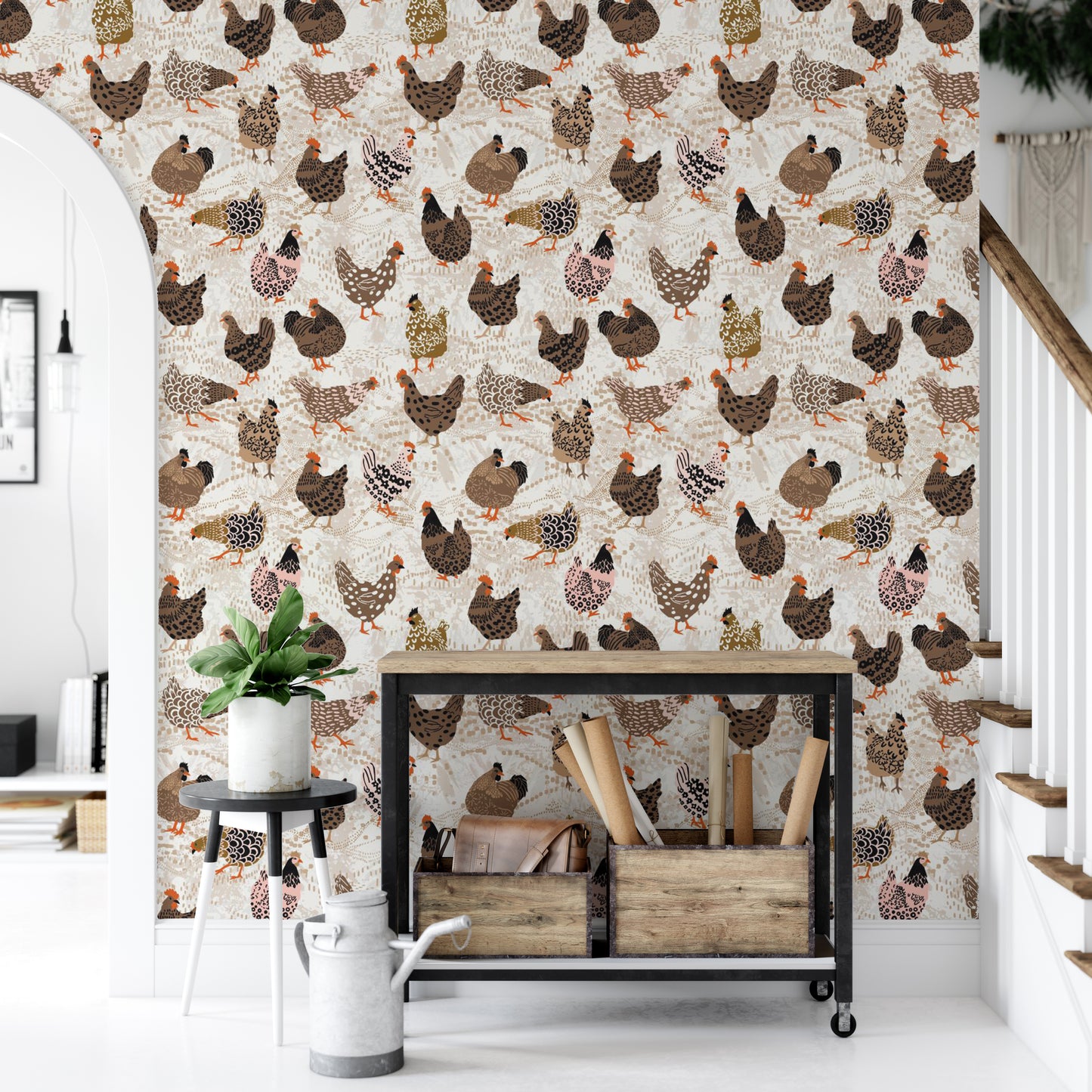 Fancy flock wallpaper for cozy interiors