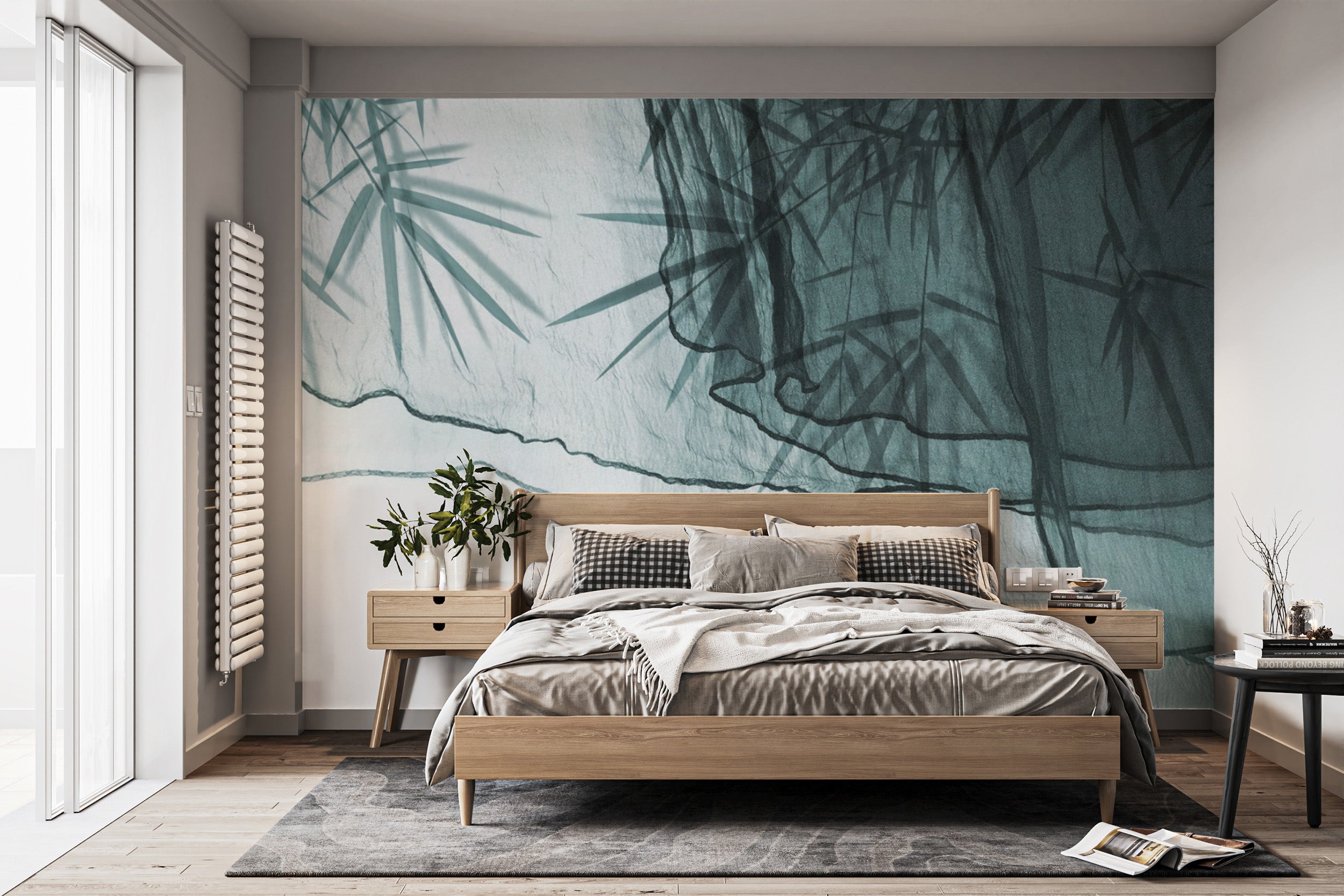 Transparent Elegance textile mural with a refined, soft design.