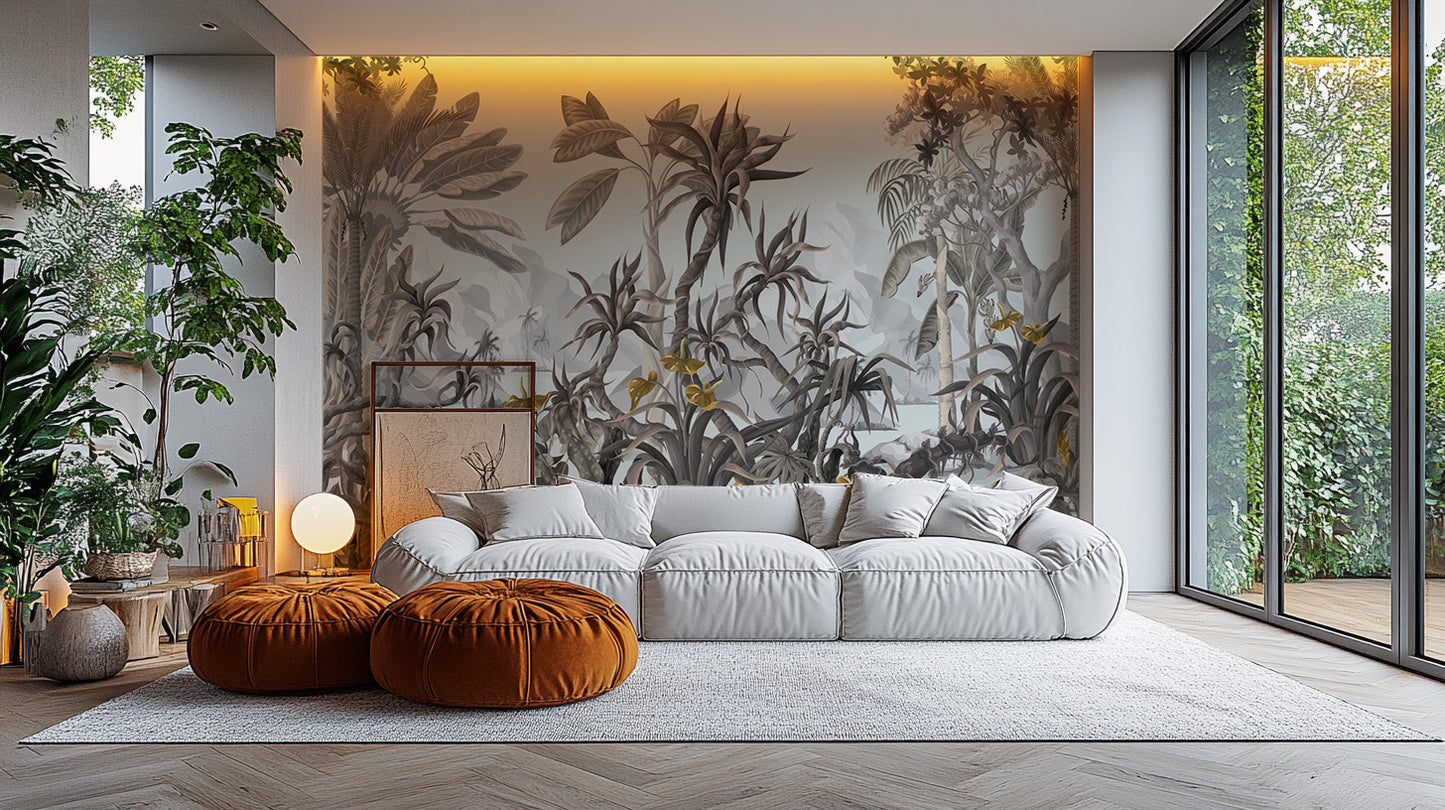 Serene Elysium-inspired mural for interiors