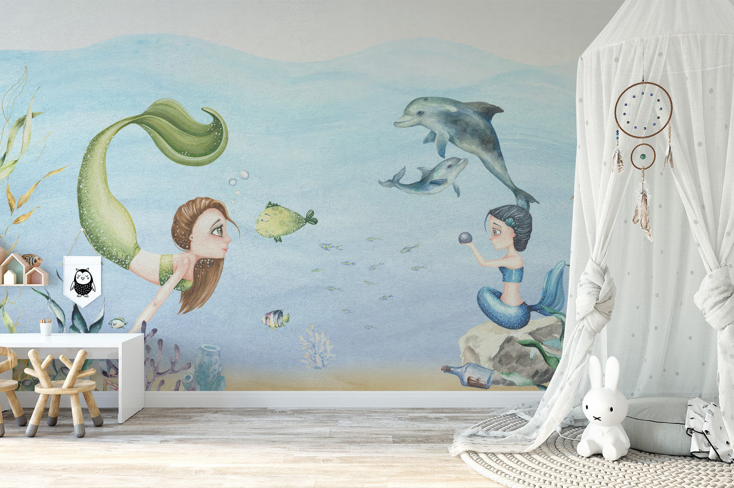 Colourful Mermaids Wallpaper Mural