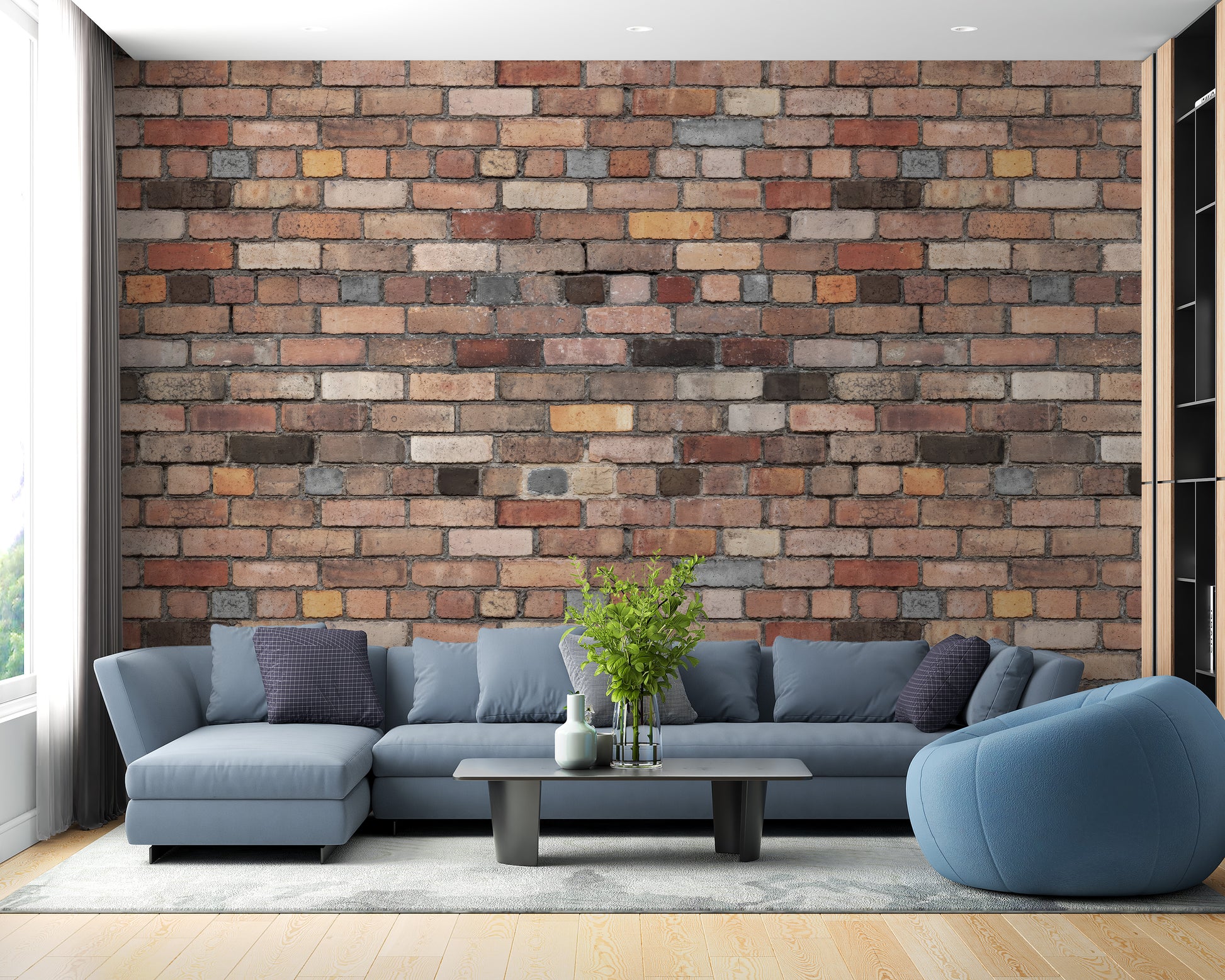 Brick effect wallpaper with rustic appeal