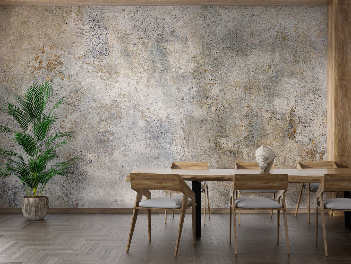 Rustic Gray Cement Texture Wall Mural