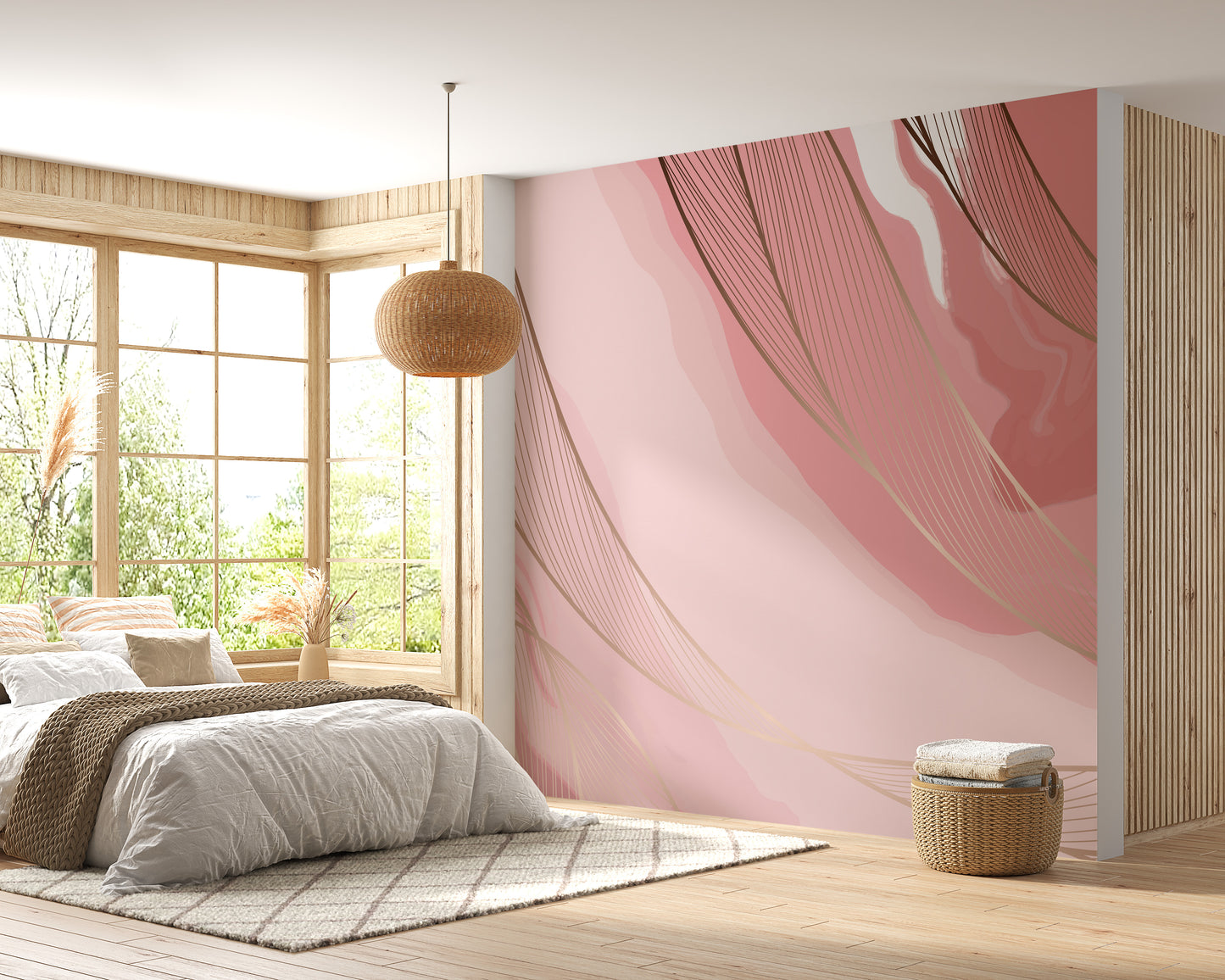 Luxurious Pink Gold Marble Wallpaper Murals