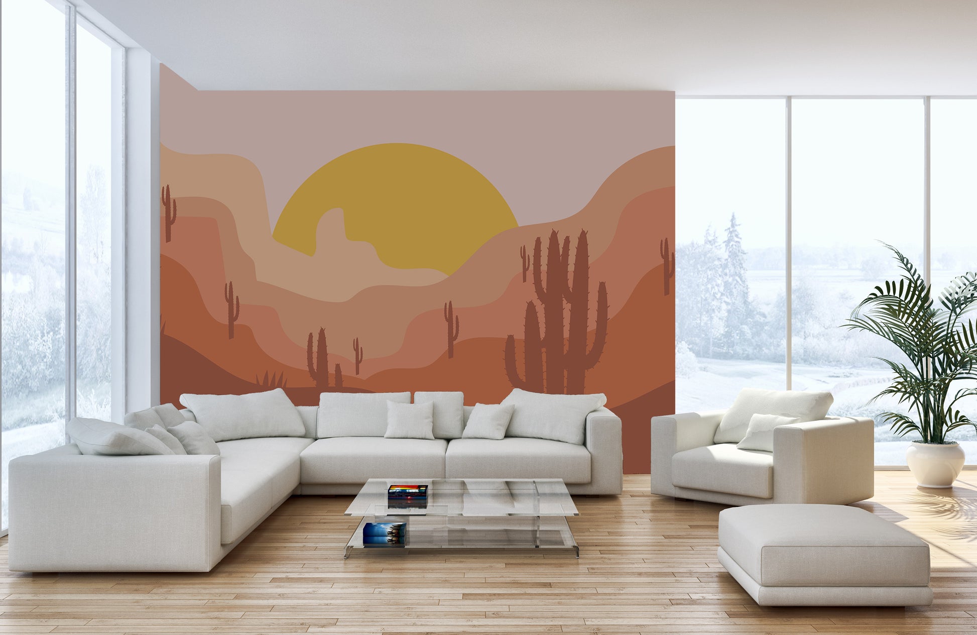 Desert Landscape Wallpaper Mural - Giffywalls