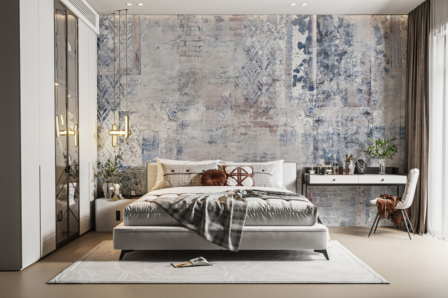 Distressed vintage wallpaper for rustic and elegant walls
