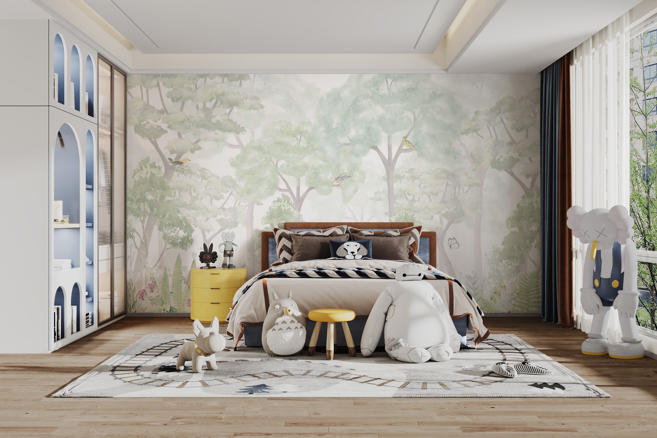 Add wonder to the nursery with fantasy forest mural wallpaper