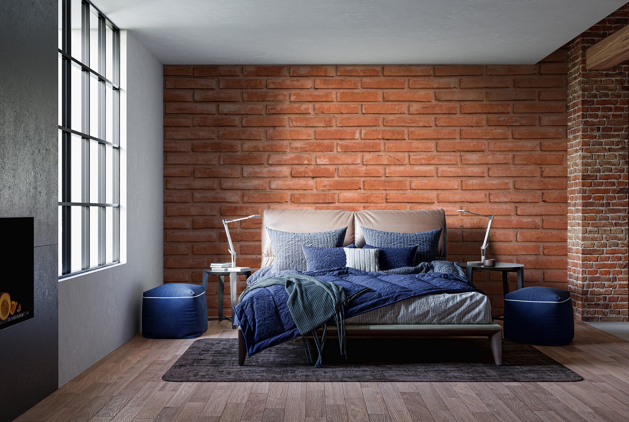 Faux brick wallpaper for urban wall designs
