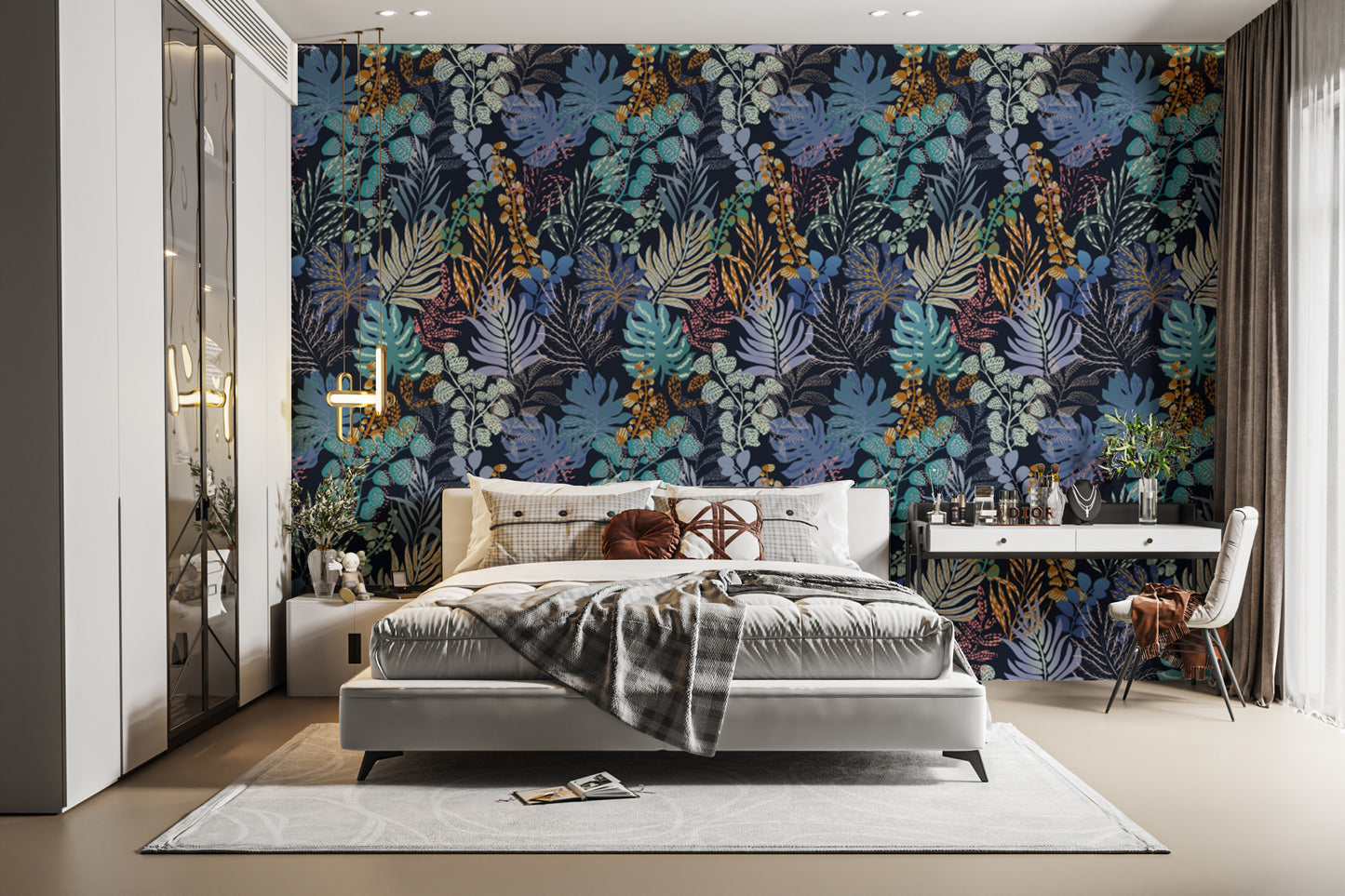 Chic jungle night wallpaper for modern interiors