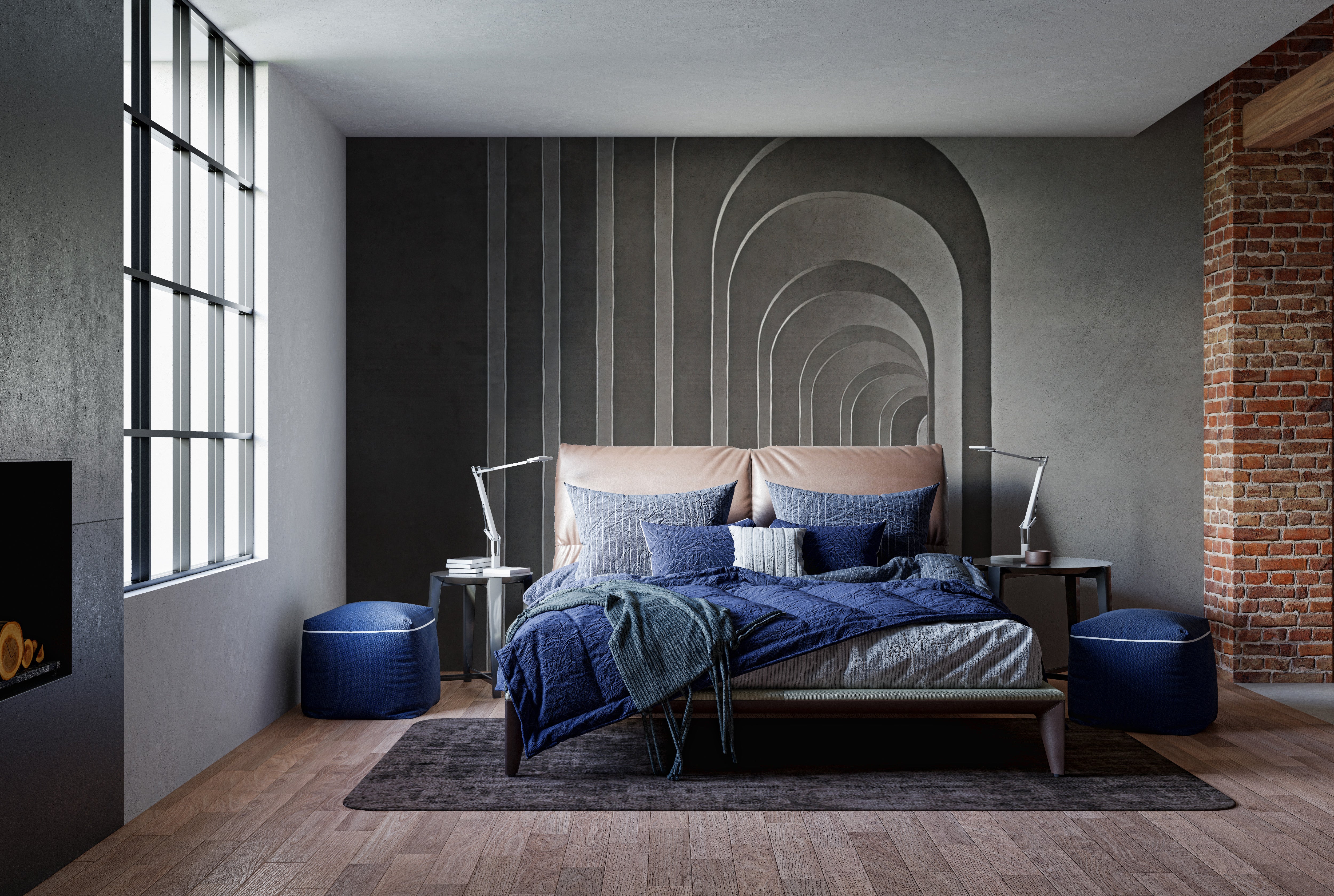 Panoramic arch mural adds sophistication to any space.
