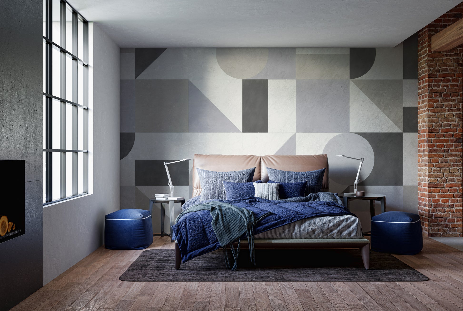 Stylish geometric wallpaper with abstract shapes
