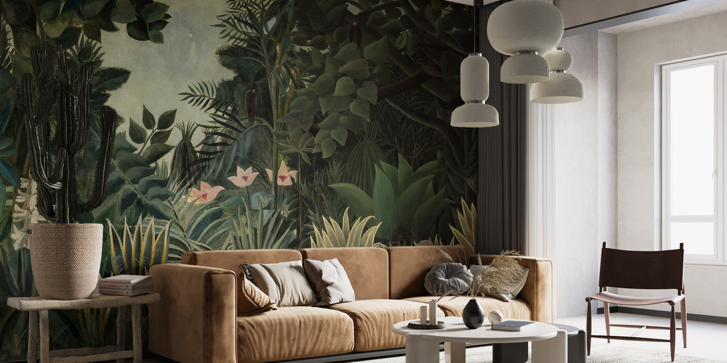 Lush Greenery Tropical Forest Mural
