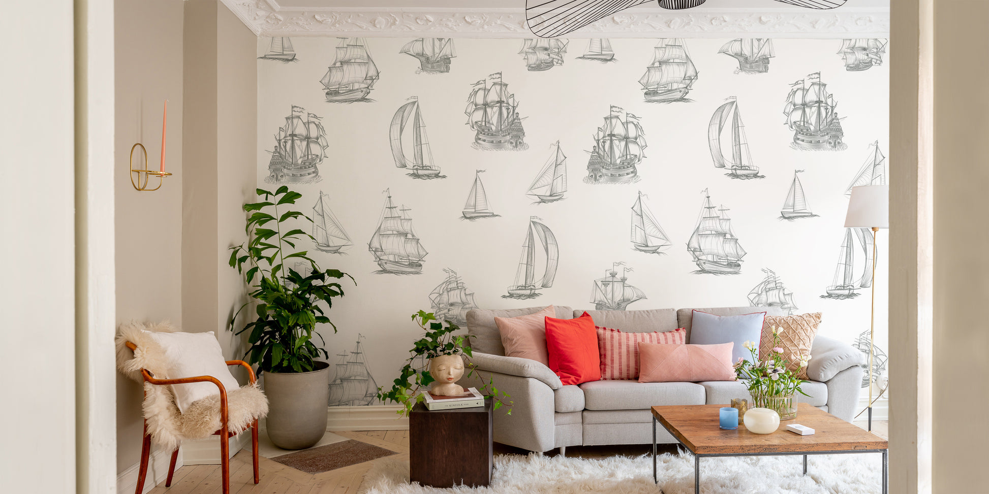 Old World Sailing wallpaper for walls