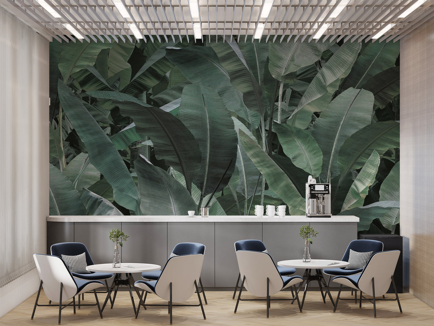 Banana leaf print wallpaper for nature-inspired decor
