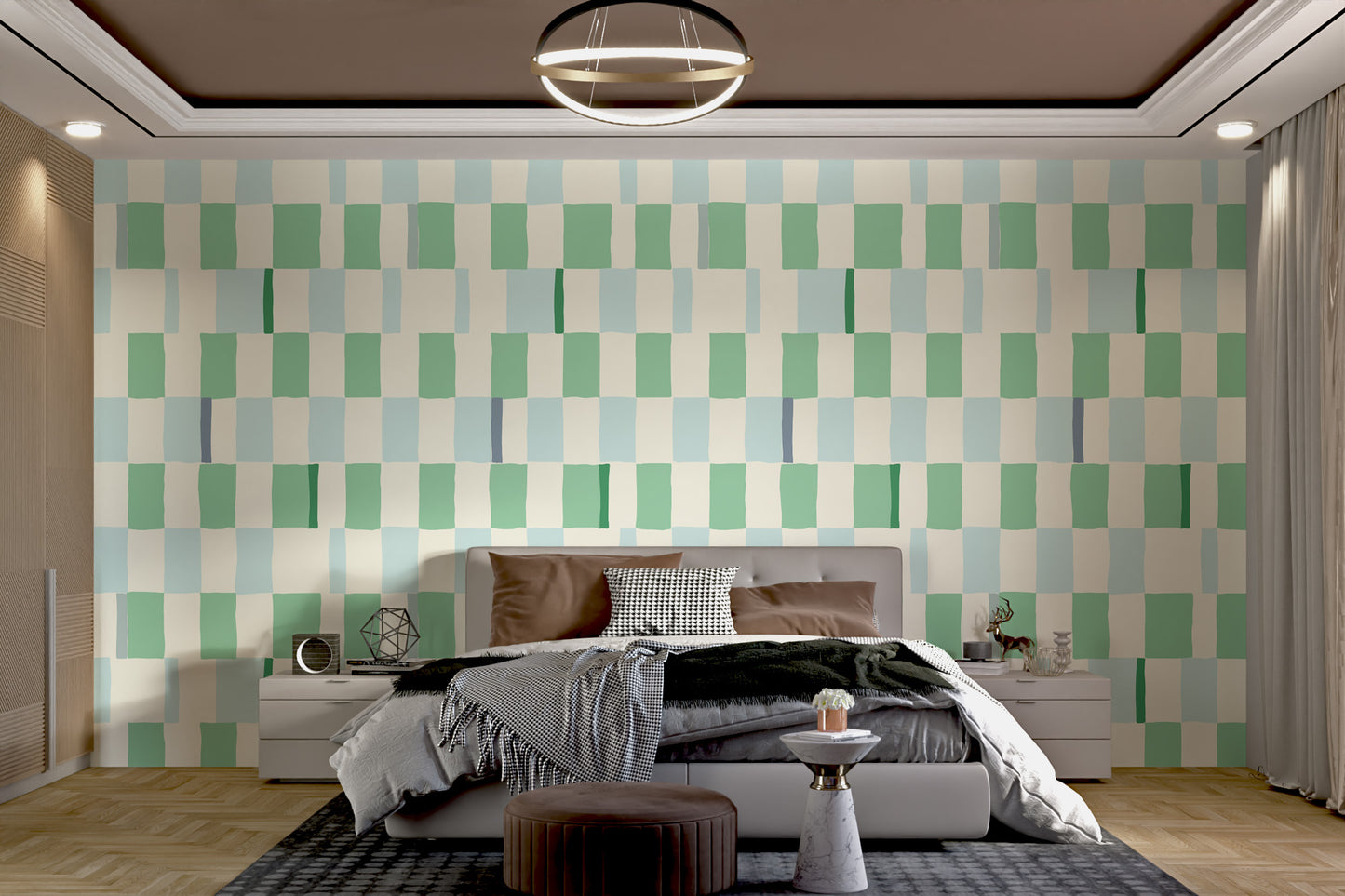 Artistic verdant breeze wallpaper for tranquil and cozy interiors.
