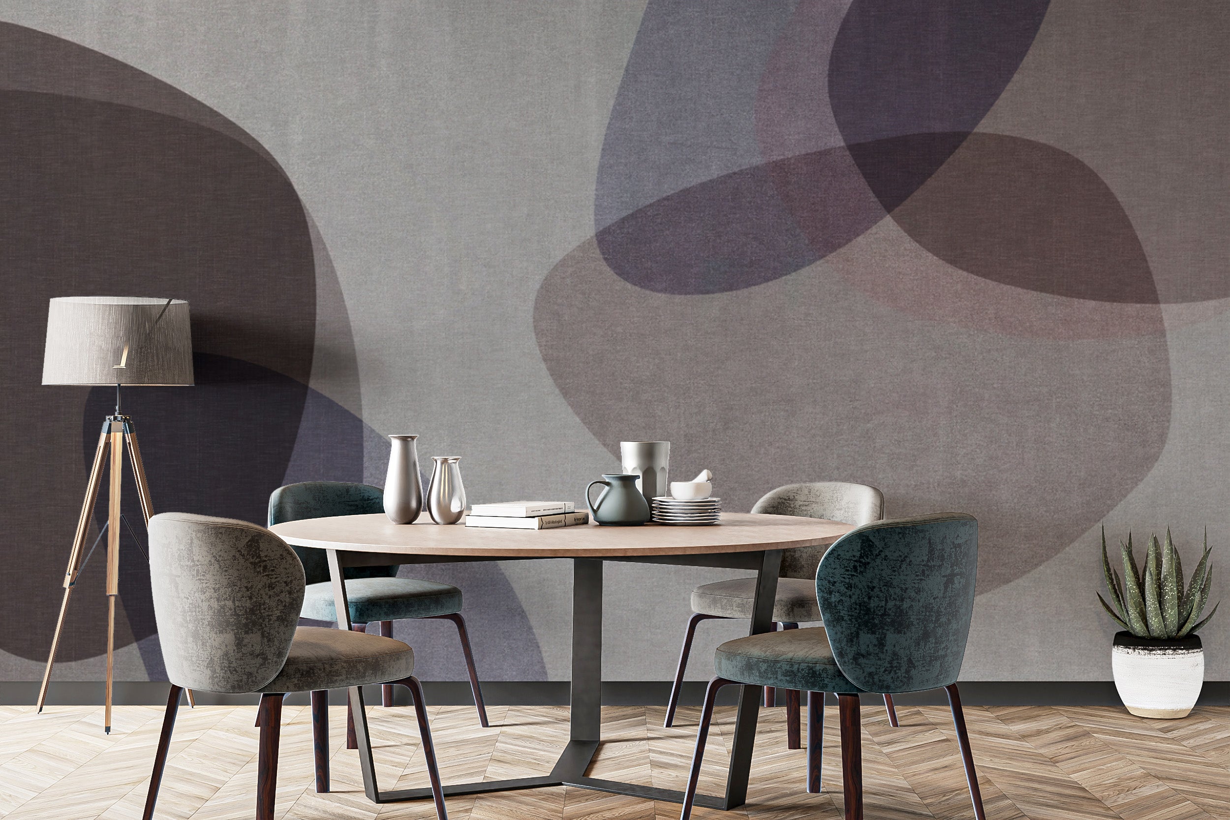 Layered shapes modern wallpaper design
