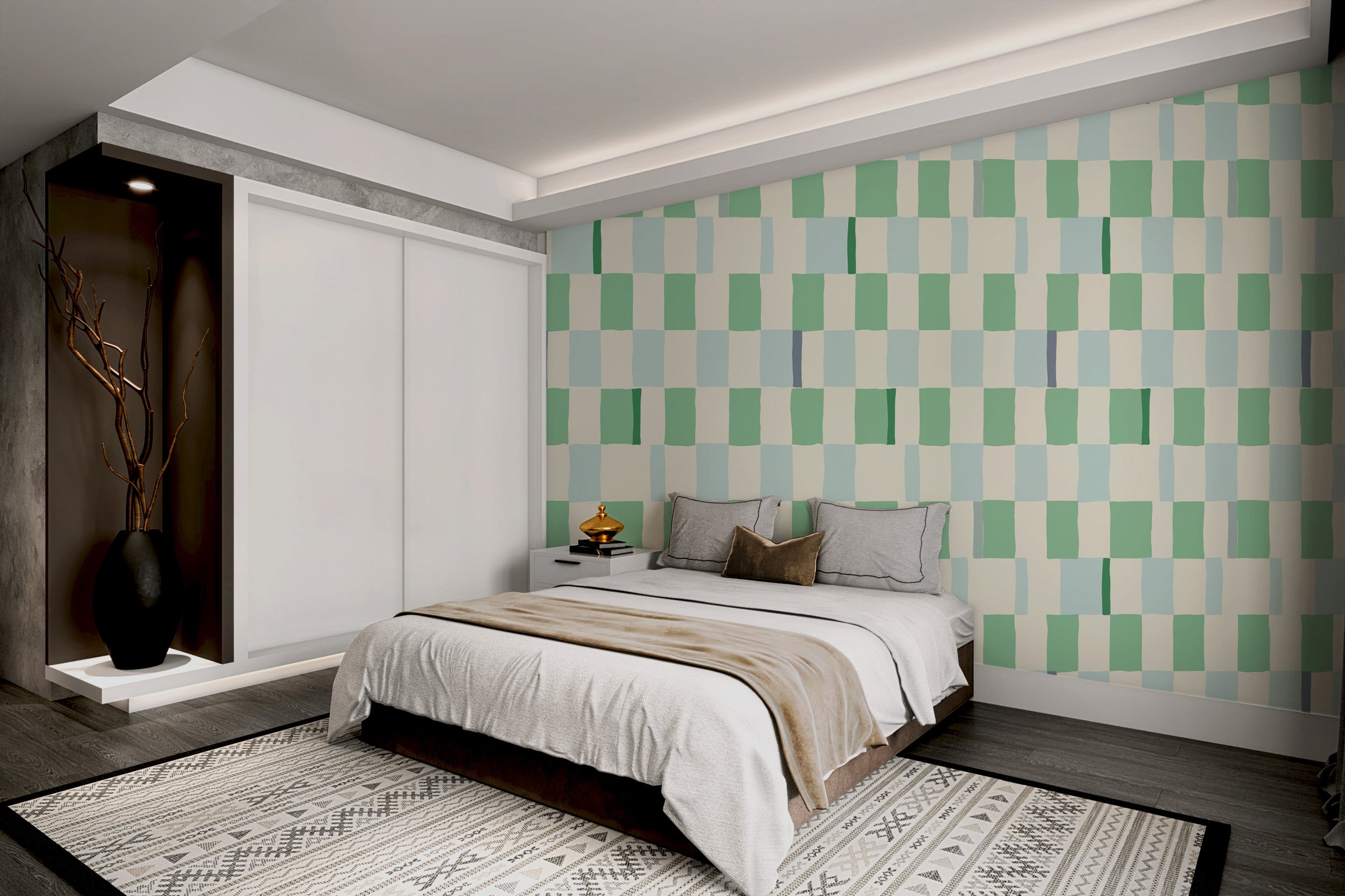 Elegant verdant breeze wallpaper featuring lush green tones.
