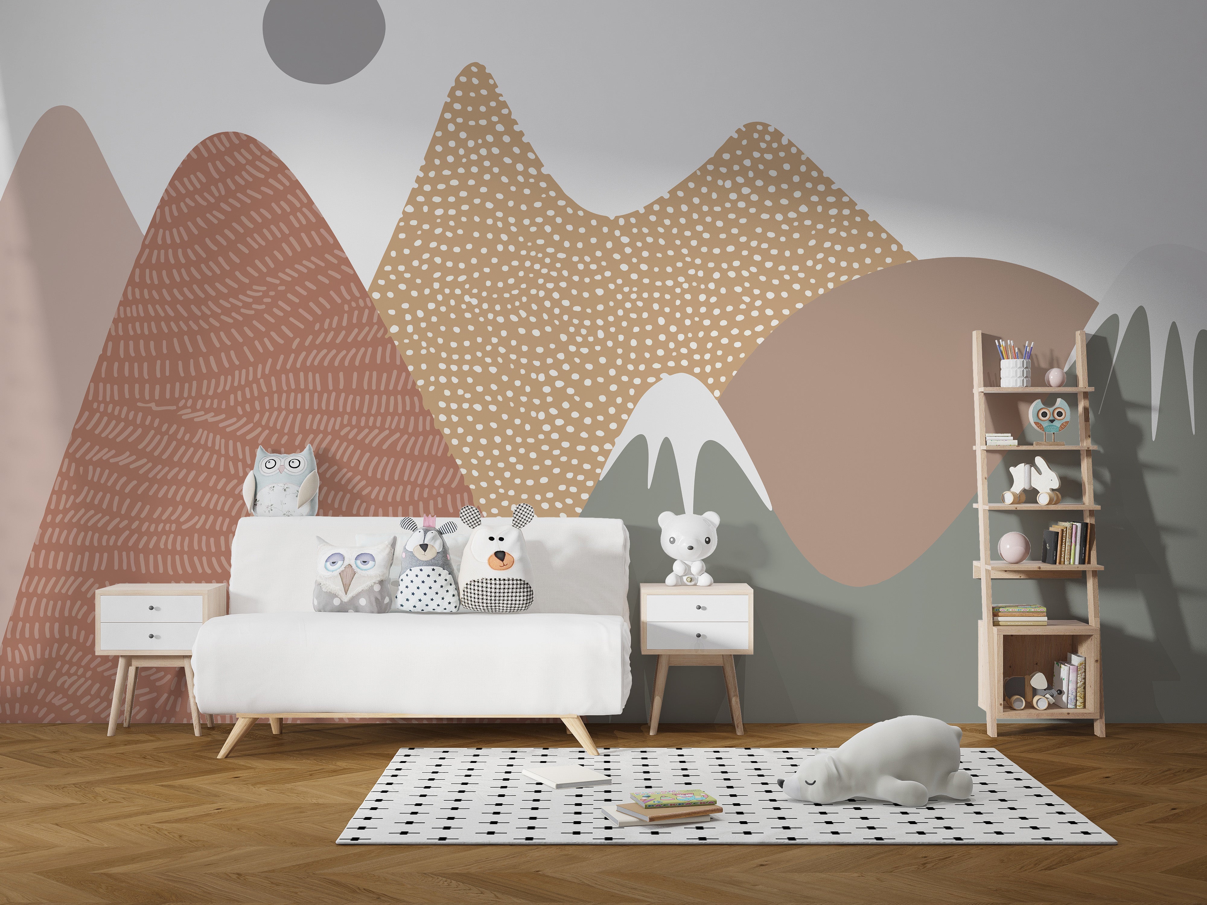 Stippling Mountains Wallpaper Murals - Giffywalls