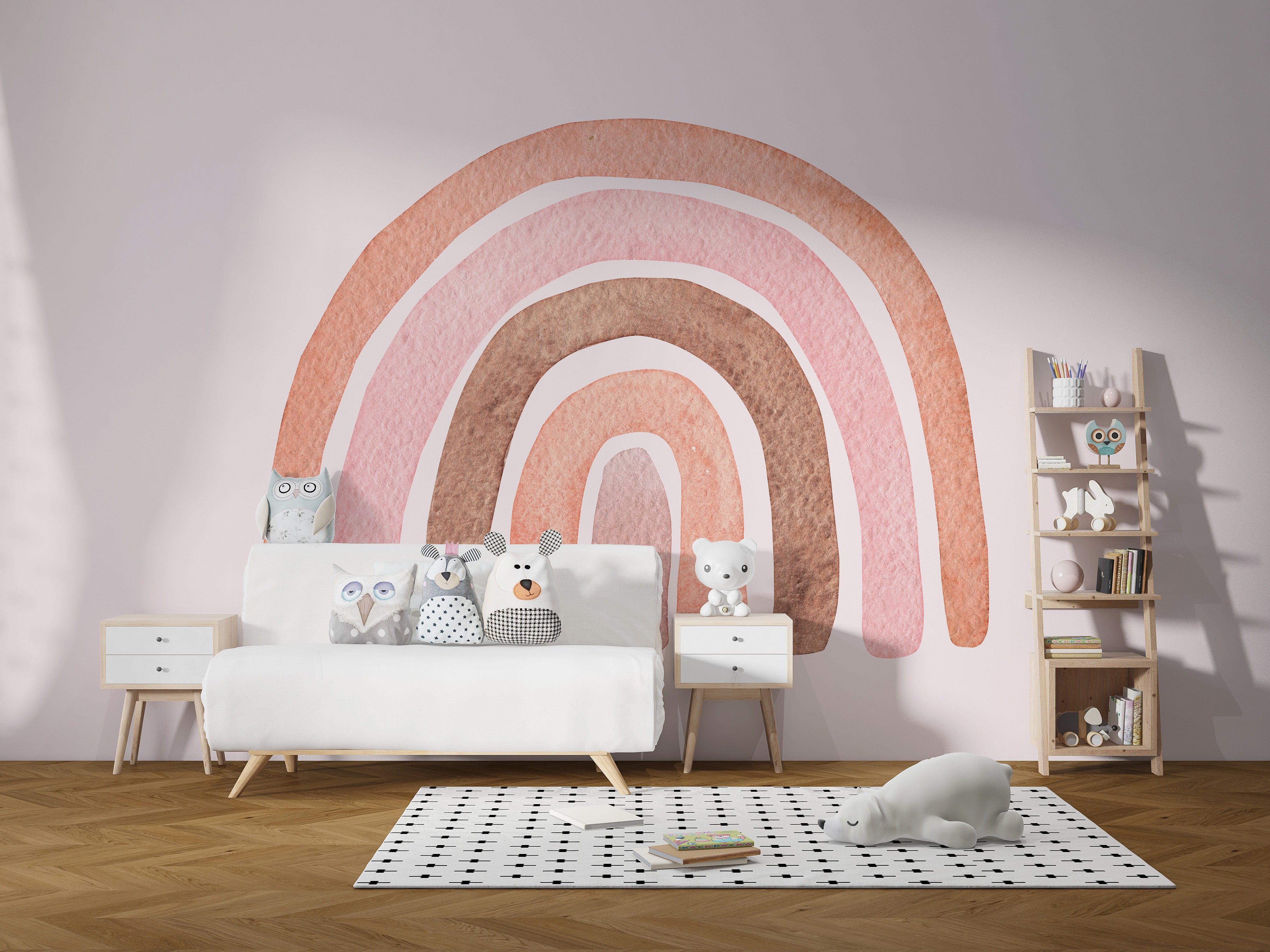 Dreamy boho tones wall mural in watercolor
