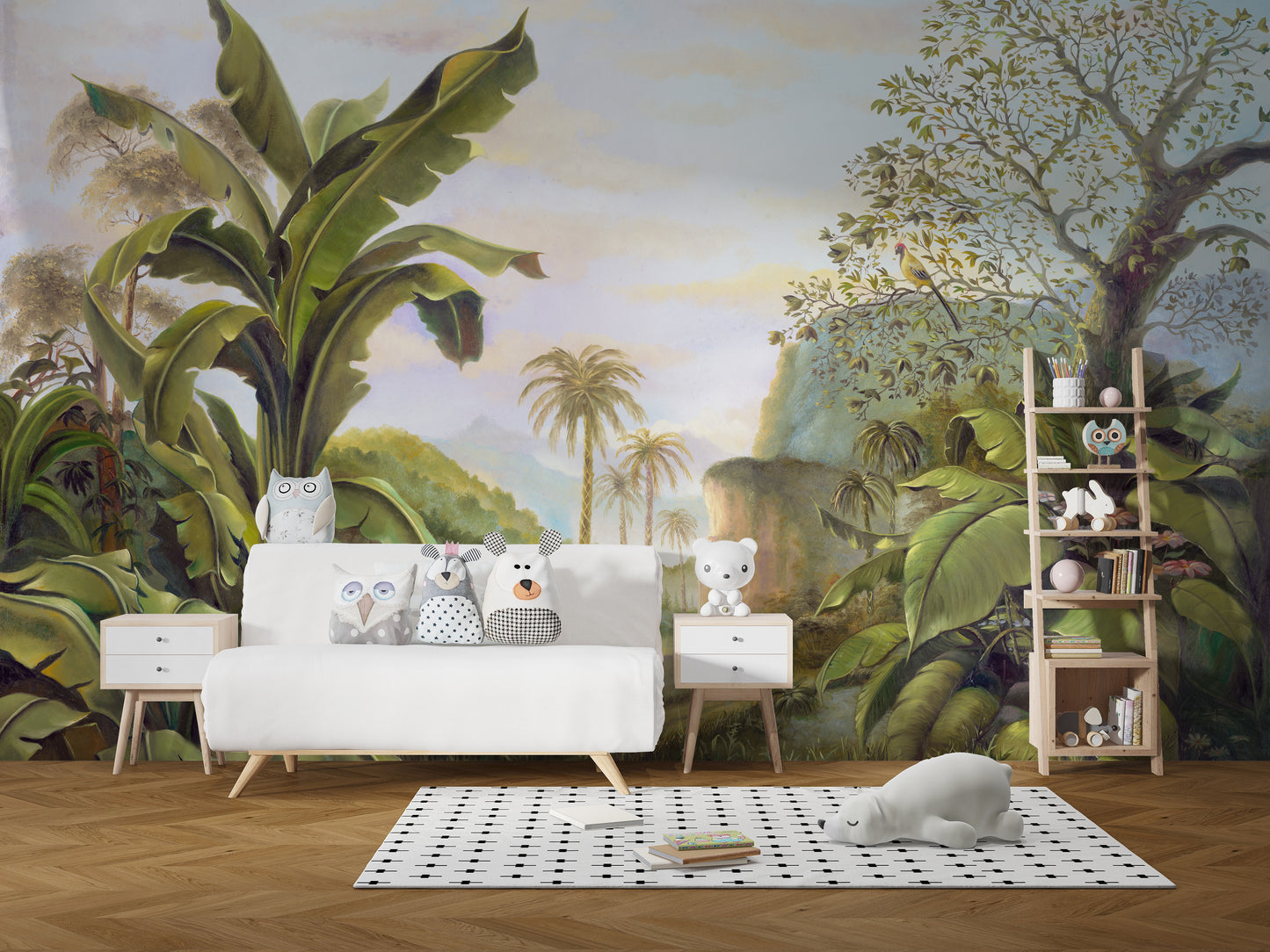 Lush rainforest wallpaper with a medieval twist
