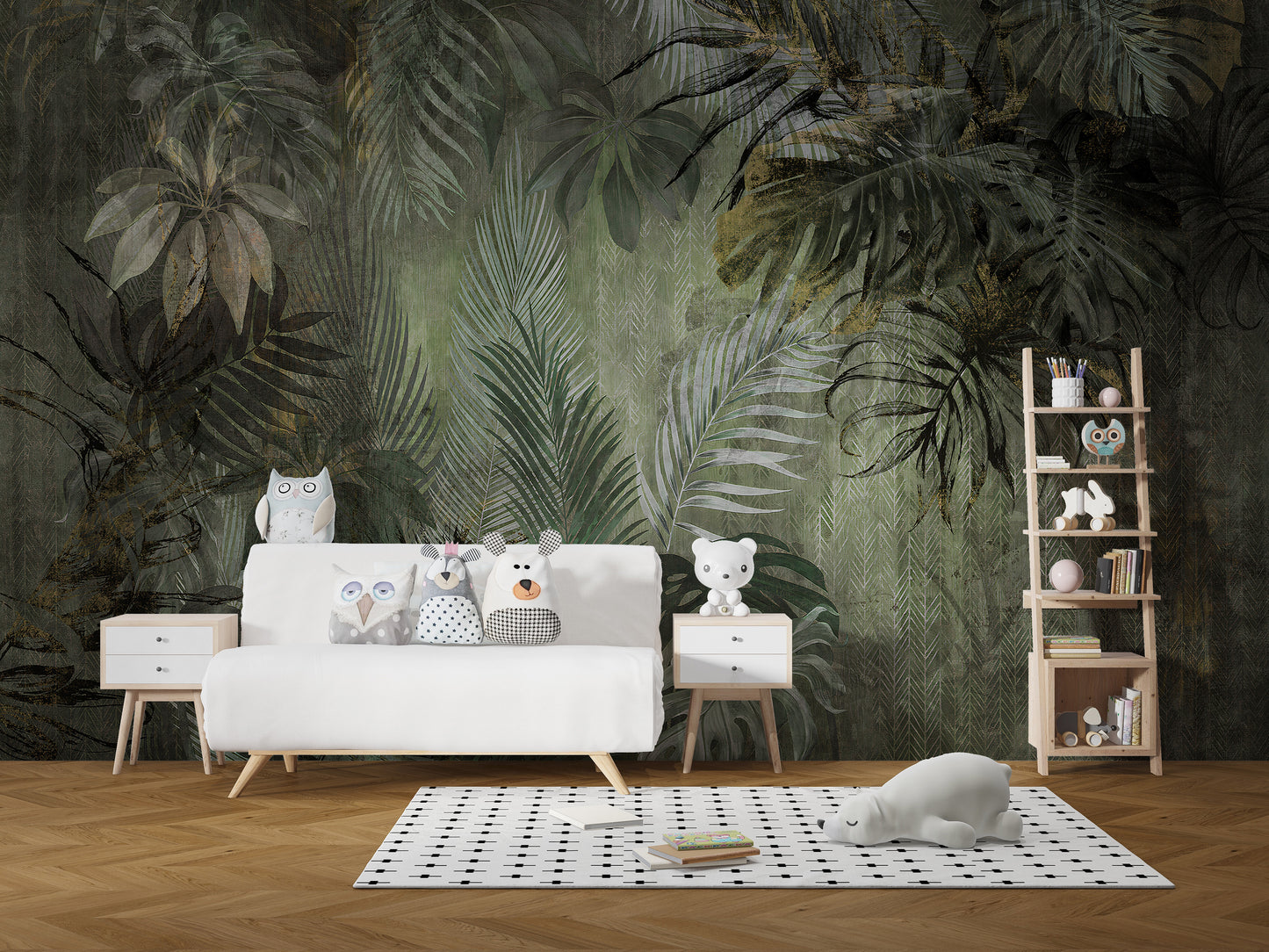 Lush Green Jungle Symphony Wallpaper Mural - Giffywalls