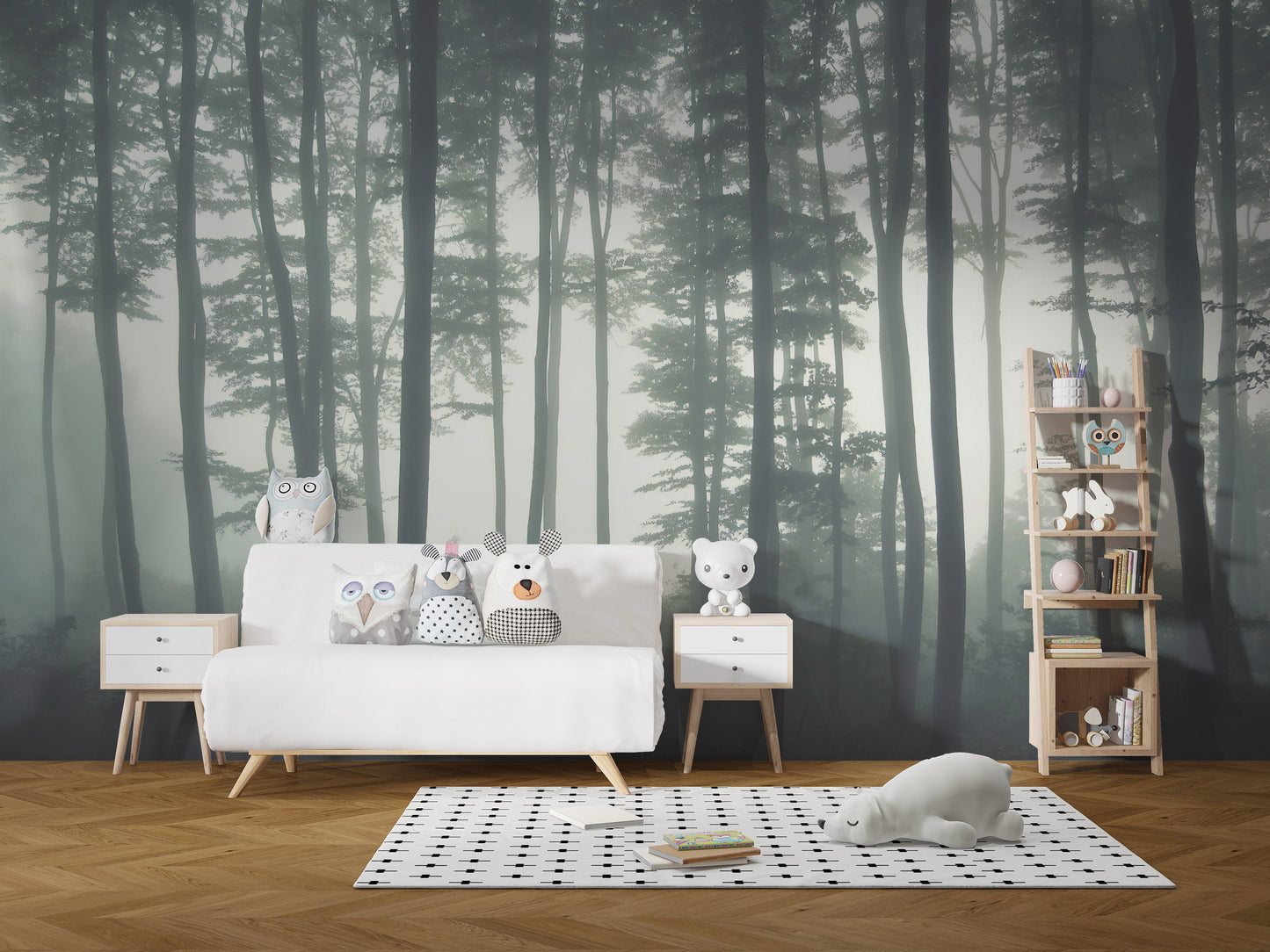 Tall Natural Forest Tree Aesthetic Wallpaper for Halloween Decor