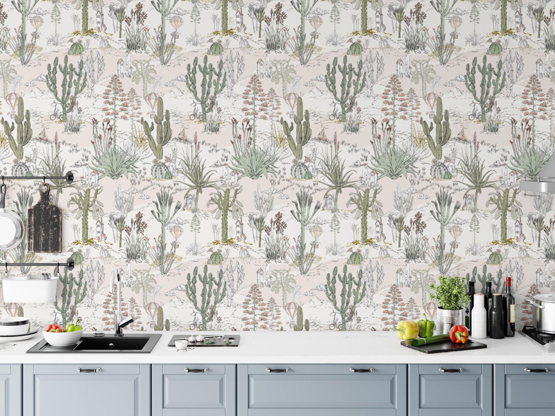 Cacti dreamland wallpaper brings desert magic to your walls.