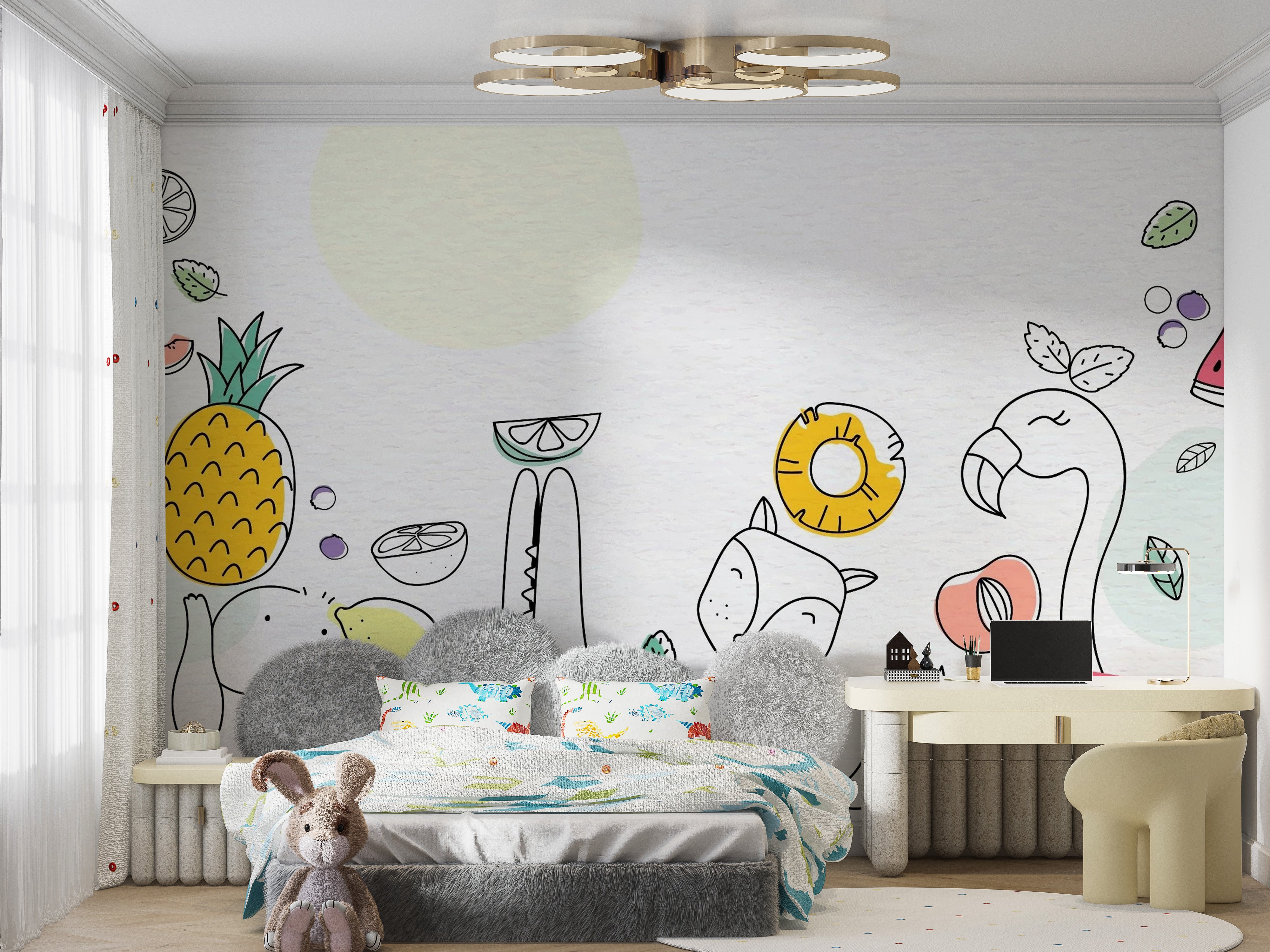 Cheerful children’s wallpaper for playful spaces
