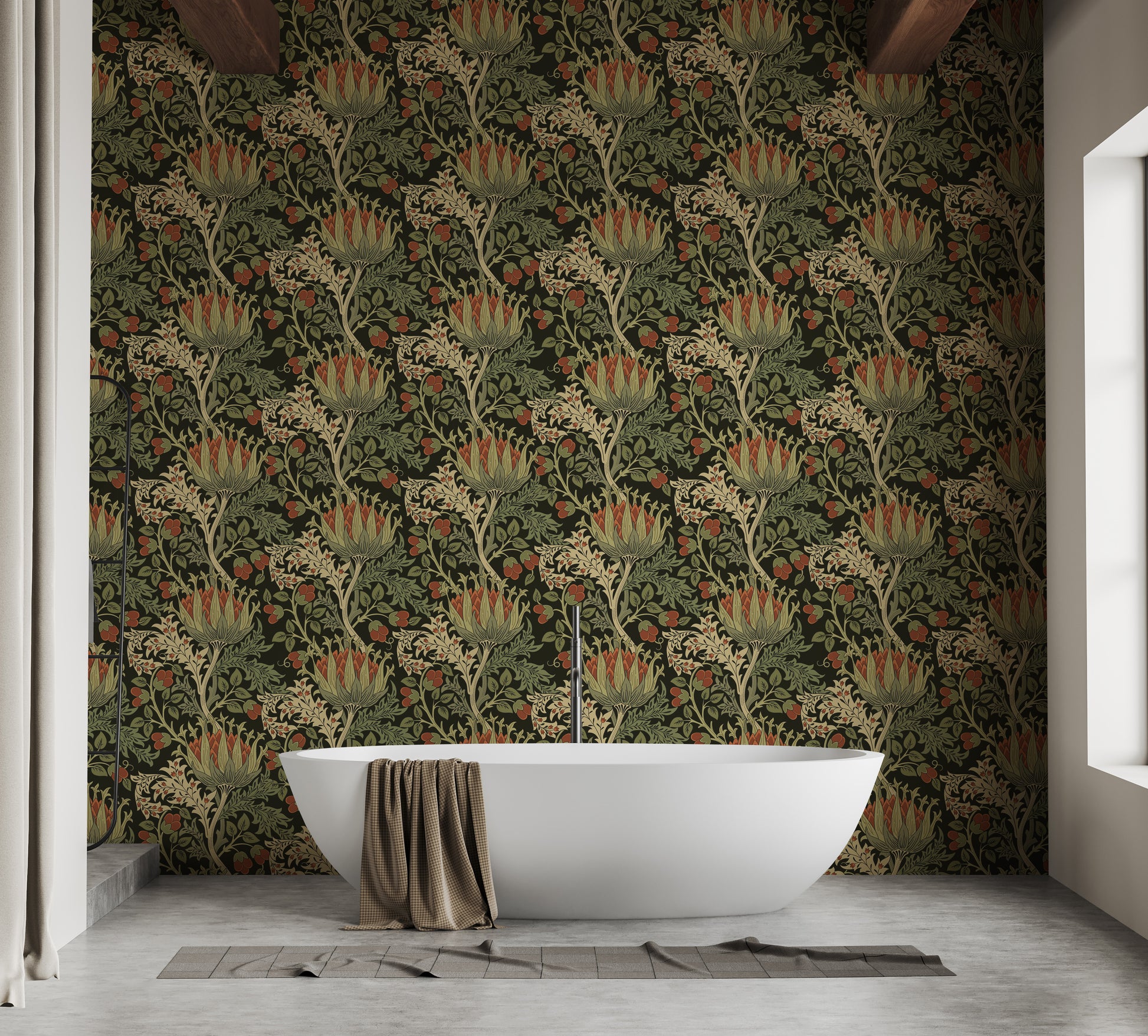 Luxurious floral pattern wallpaper for walls