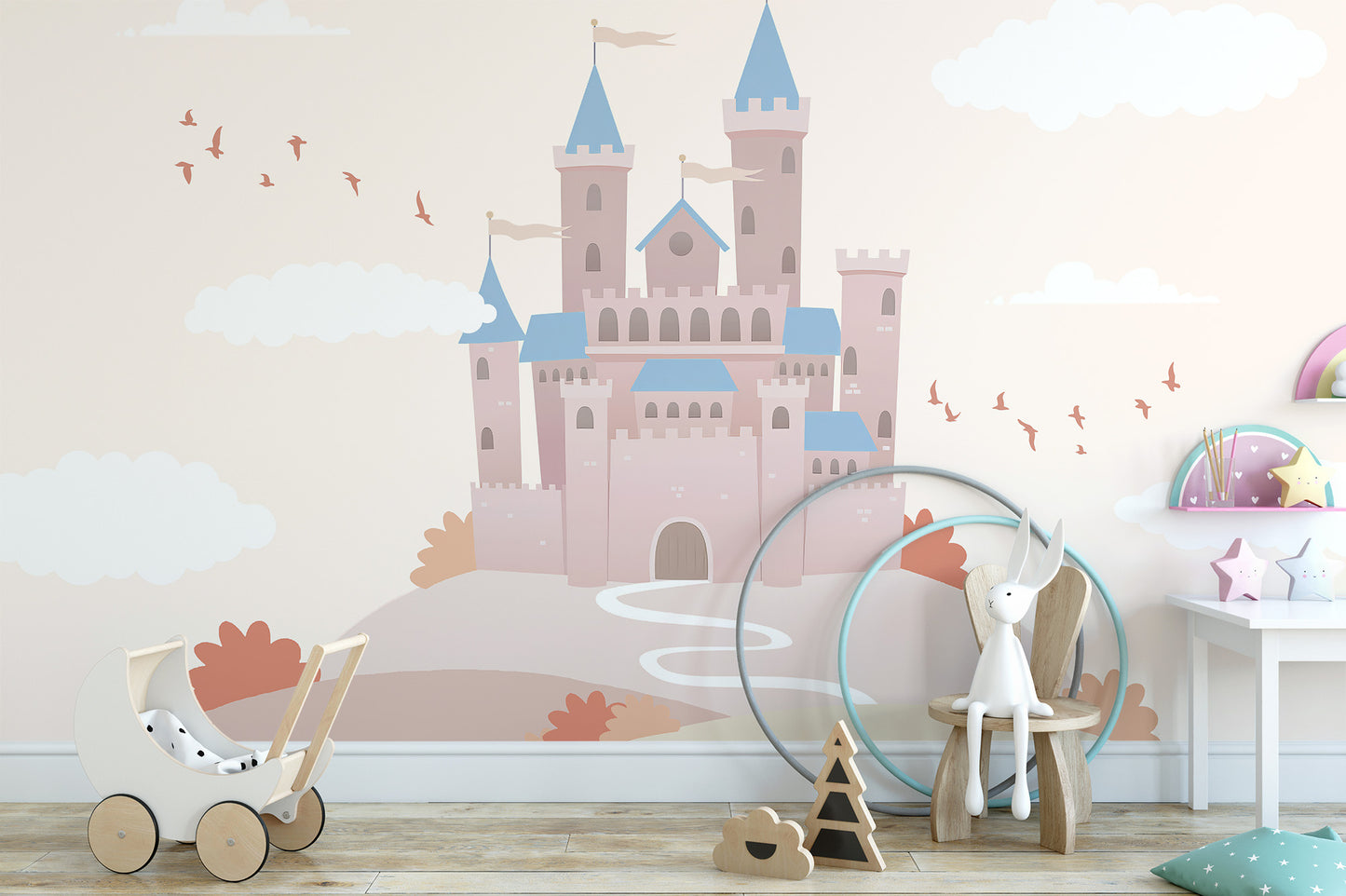 Enchanting wallpaper creates a fairytale world for kids