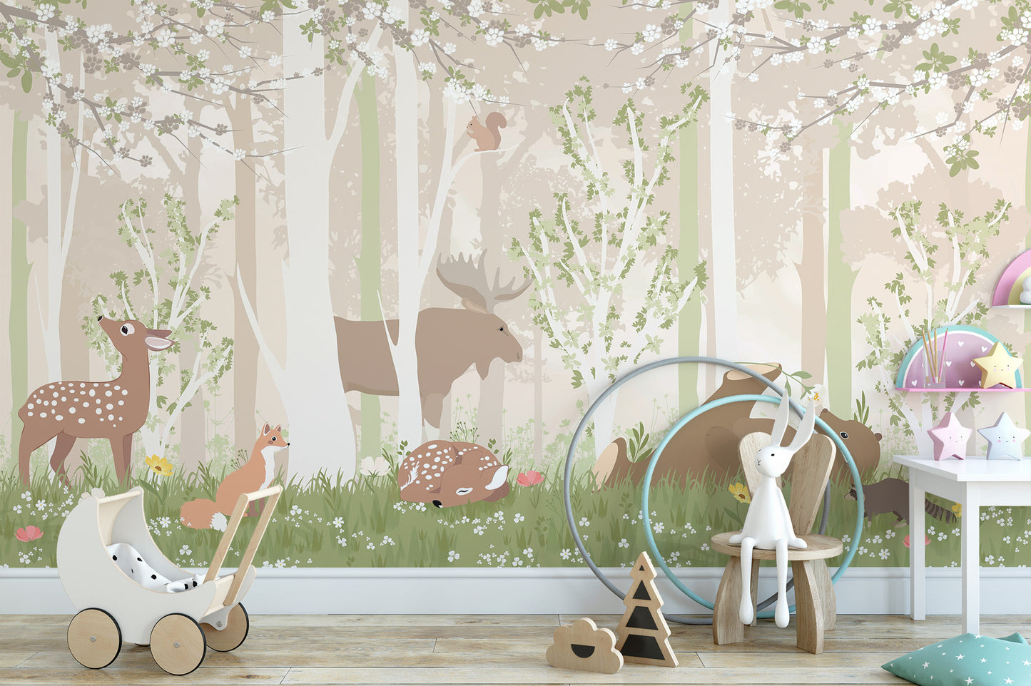 Kids Woodland Friends Wall Mural